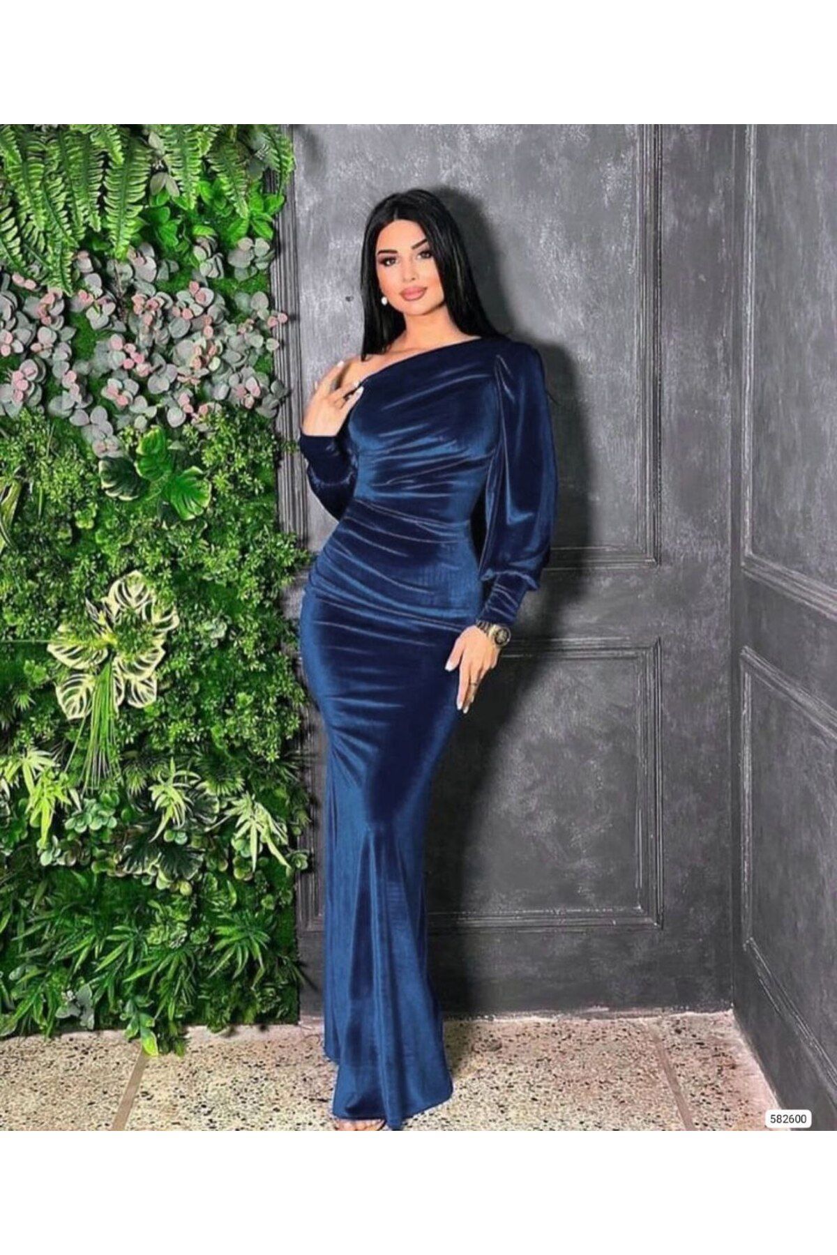 Dark navy deals long dress