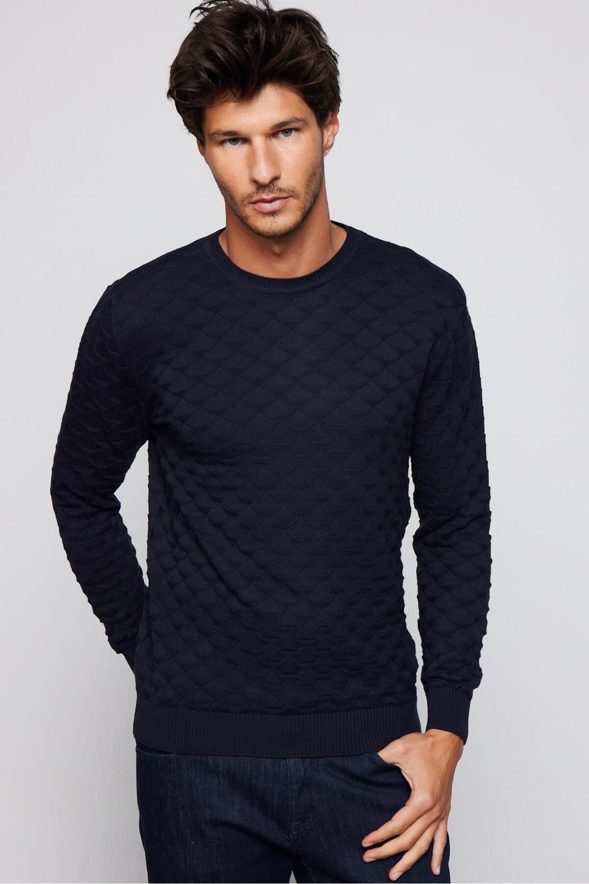 Dark blue jumper mens top