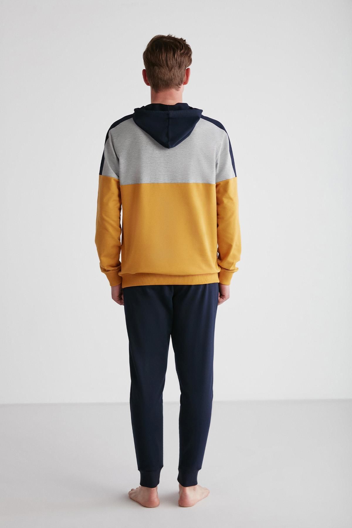 ست پیژامه زرد مردانه لباس خواب آستین بلند C1T8N7O14 U.S. Polo Assn.