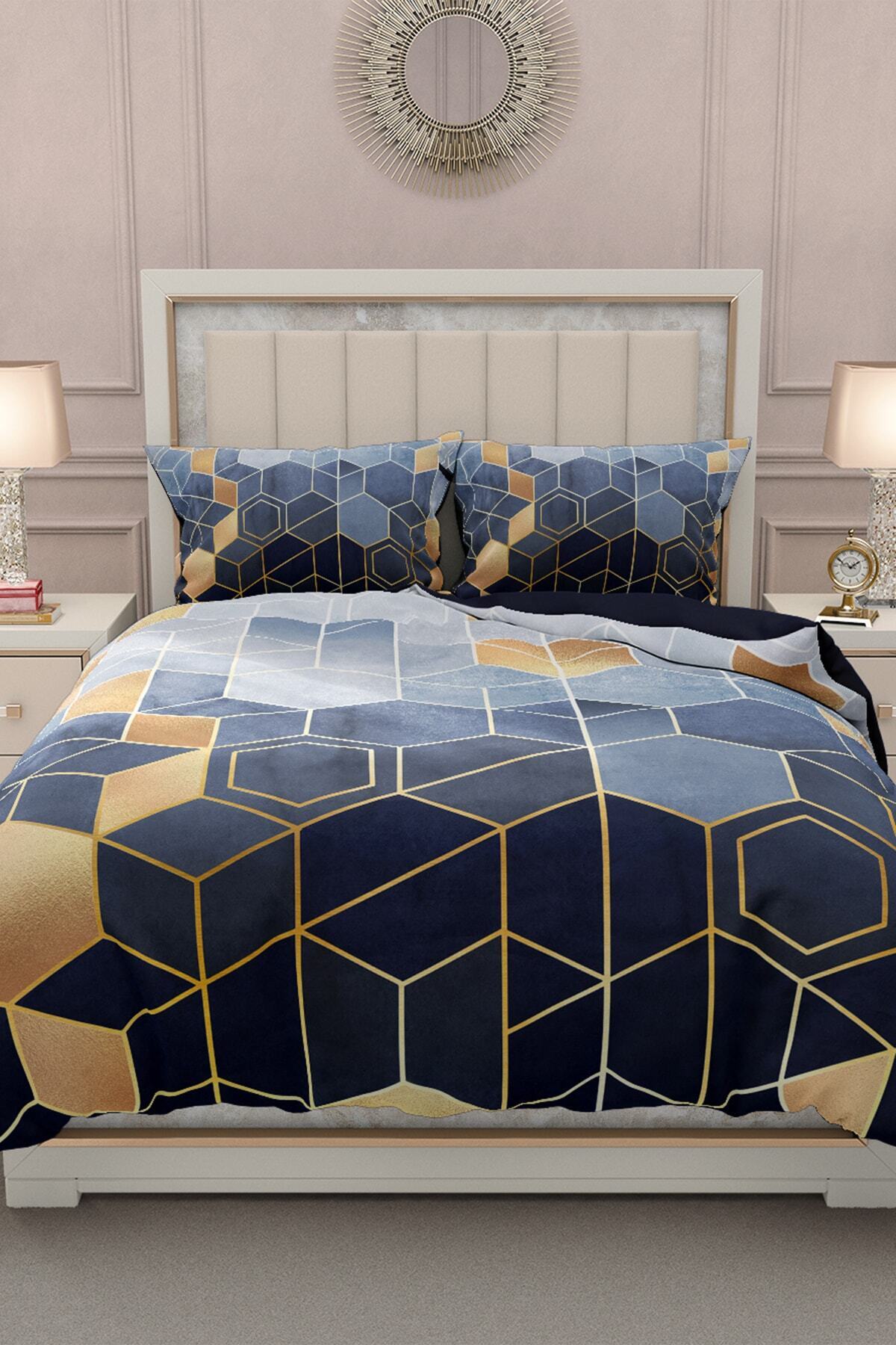 سرویس روتختی  آبی سرمه ای مونوهومMonohome | MONOHOME32968 اورجینال - تصویر 2