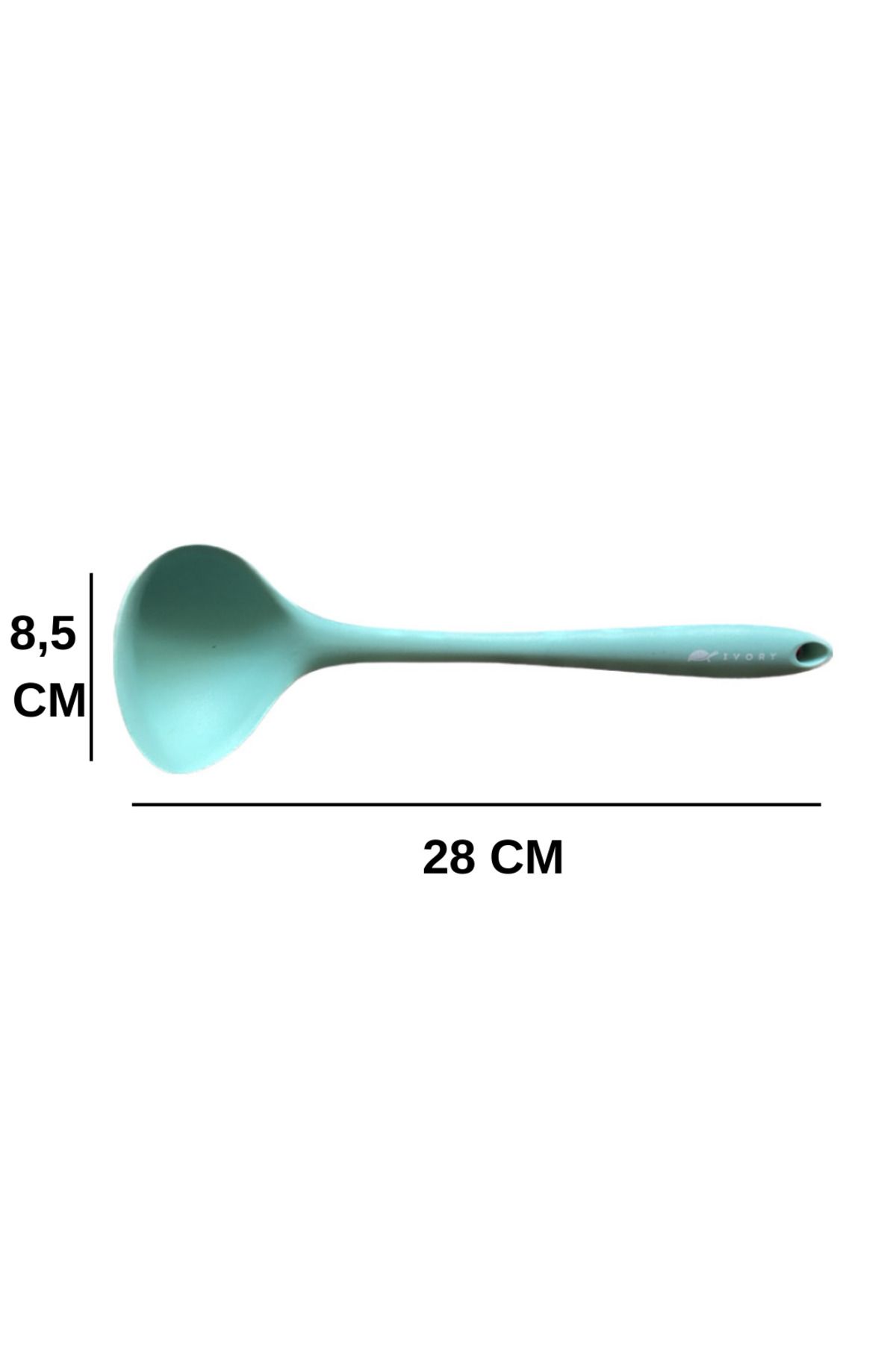 Multiamo-Hard Tip Heat Resistant Fireproof Non-Stick Silicone 28 Cm Ladle 1 Piece 2