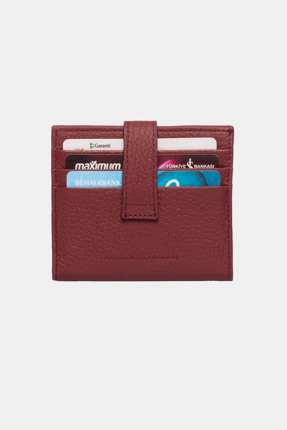 Grande-3803 Portofel din piele naturală cu design special pentru bărbați, roșu Claret 5