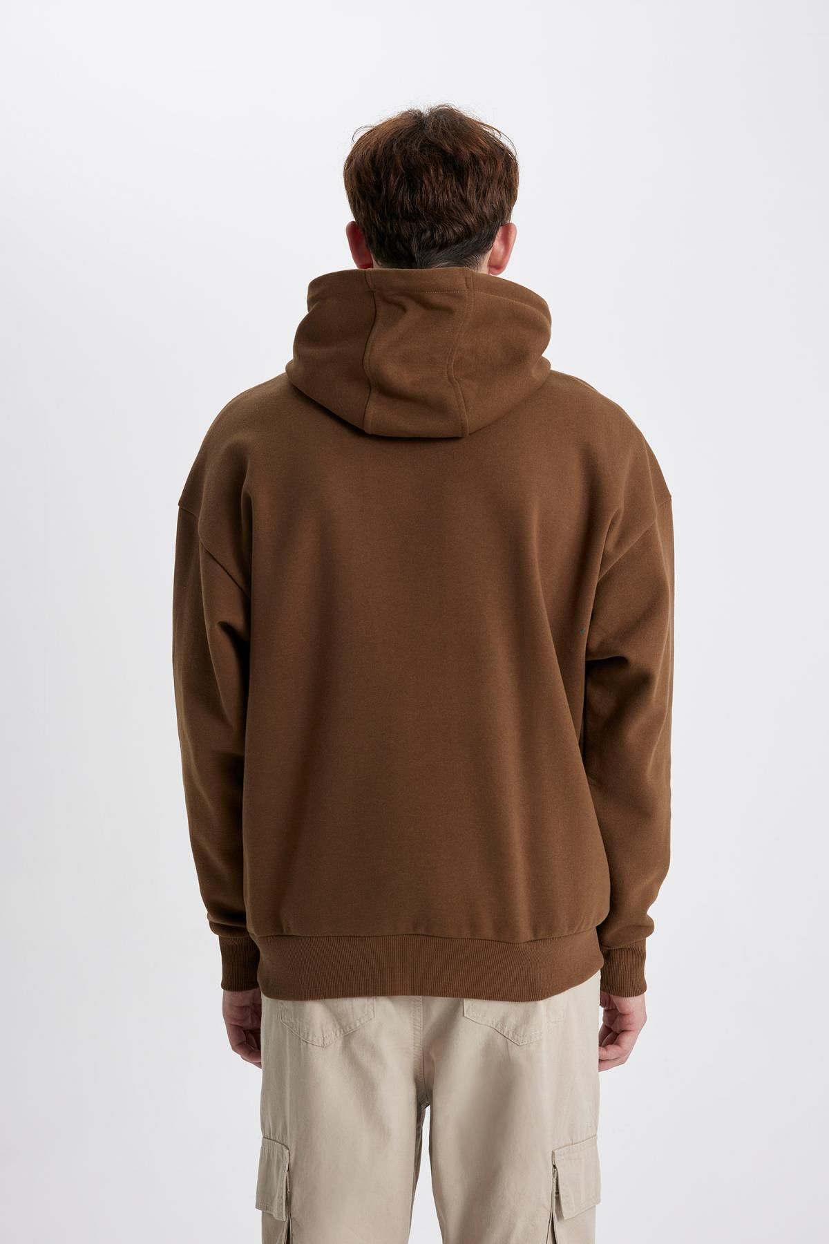 Dark brown hooded top sweatshirt
