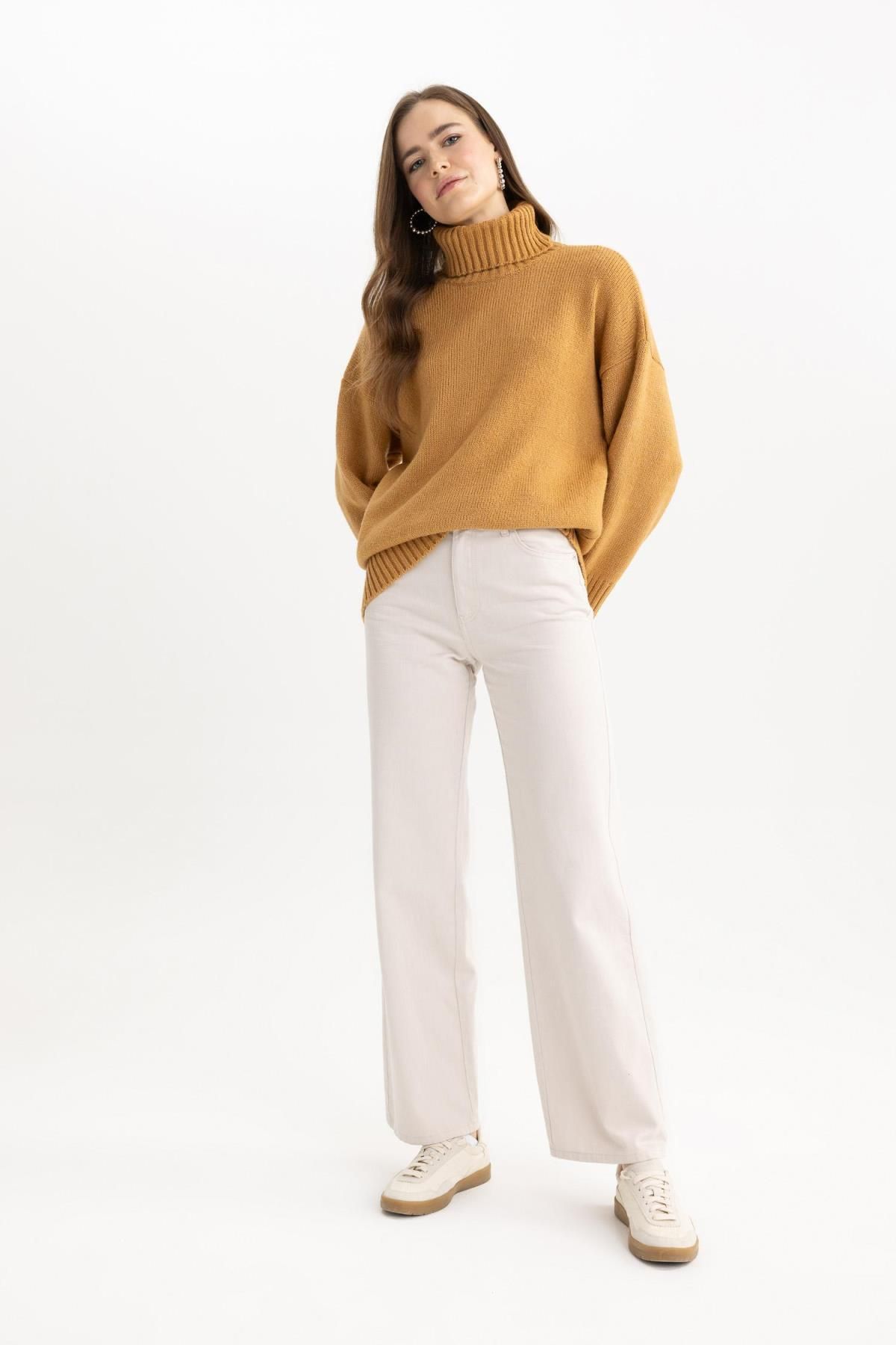 DeFacto-Oversize Fit Turtleneck Sweater Tunic A6445ax23cw 2