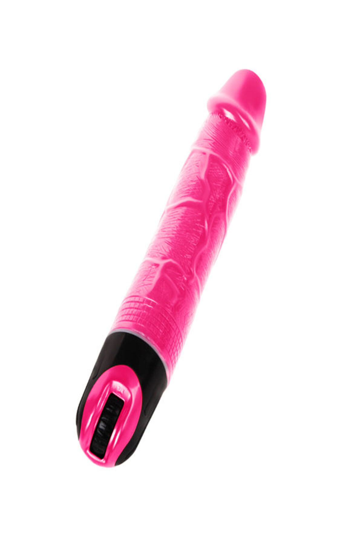 Damarlı Yumuşak Dokulu 24 Cm Vibratör Pembe Renkli Ayarlanabilir Titreşimli 2