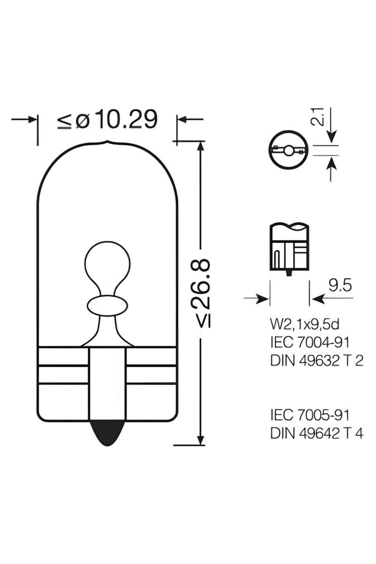 Osram 2827 Wy5w T10 Dipsiz Turuncu Ampul 12v 5w 10 Adet Fiyatı ...