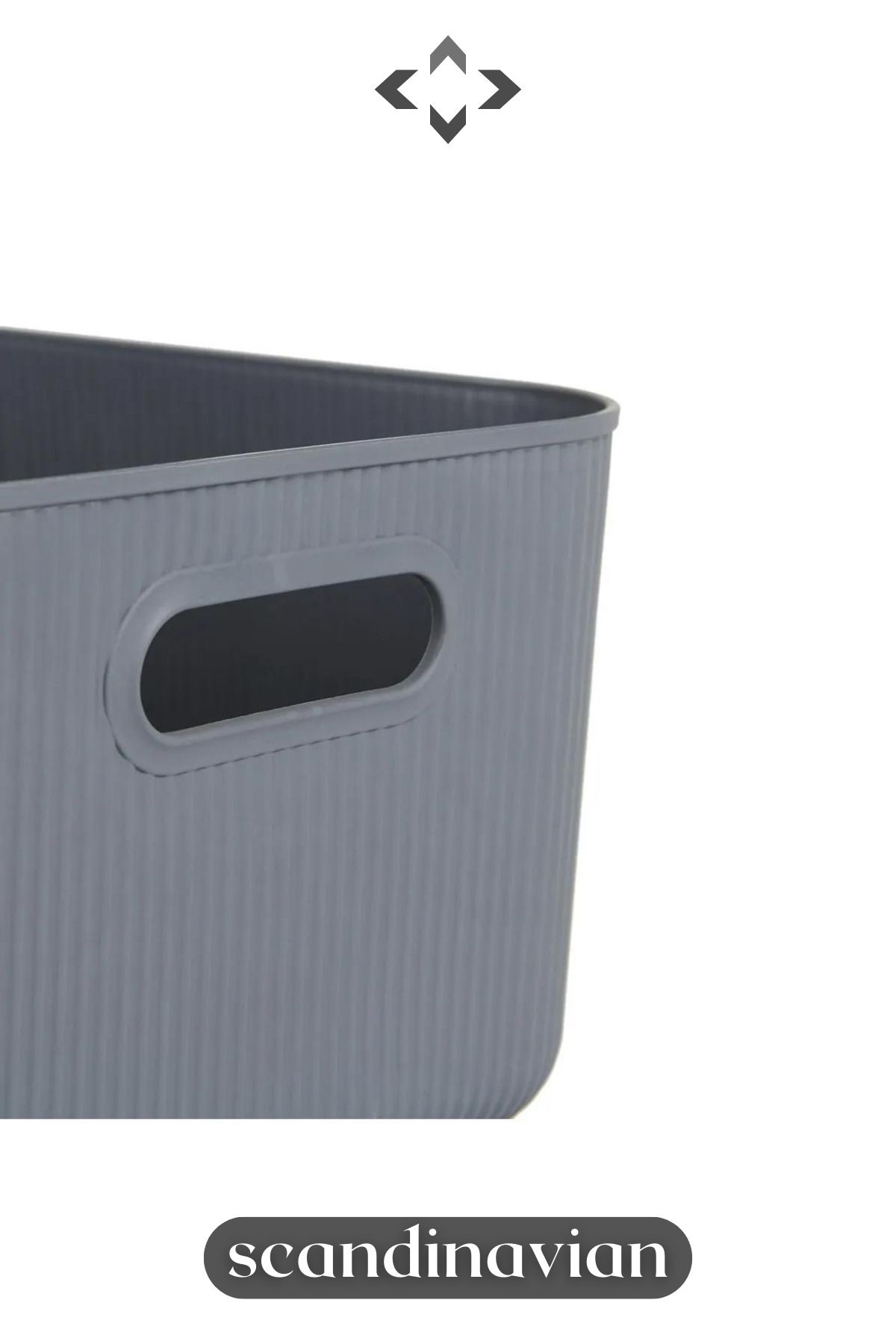 LİGROUND-Scandinavian Set of 3 13lt Gray Decorative Multi-Purpose Storage Box Organizer (STORAGE BOX) 4