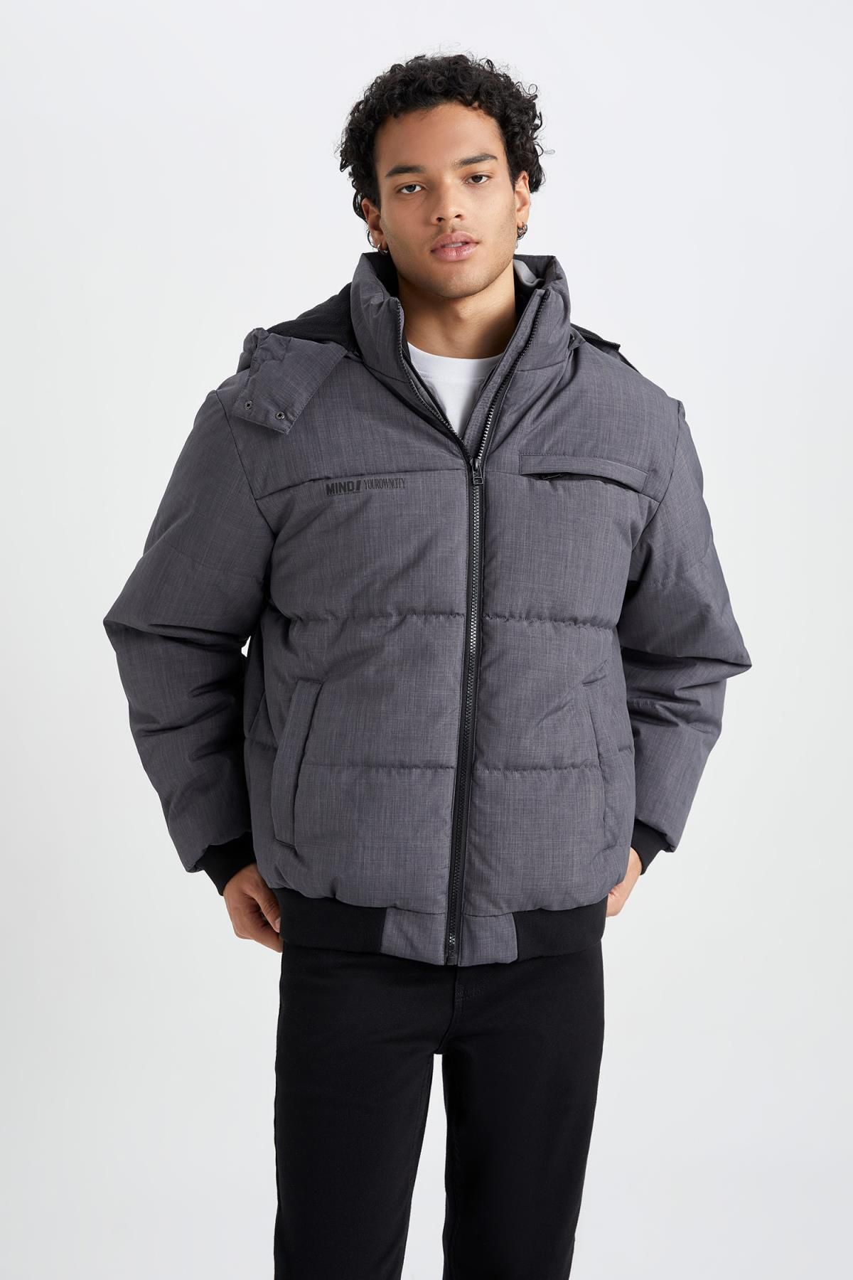 Dark grey padded coat discount