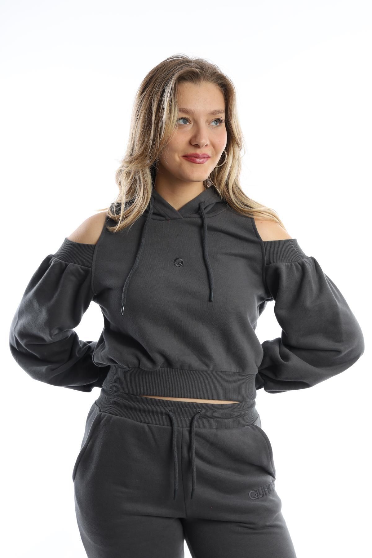 Shoulderless hoodie hot sale