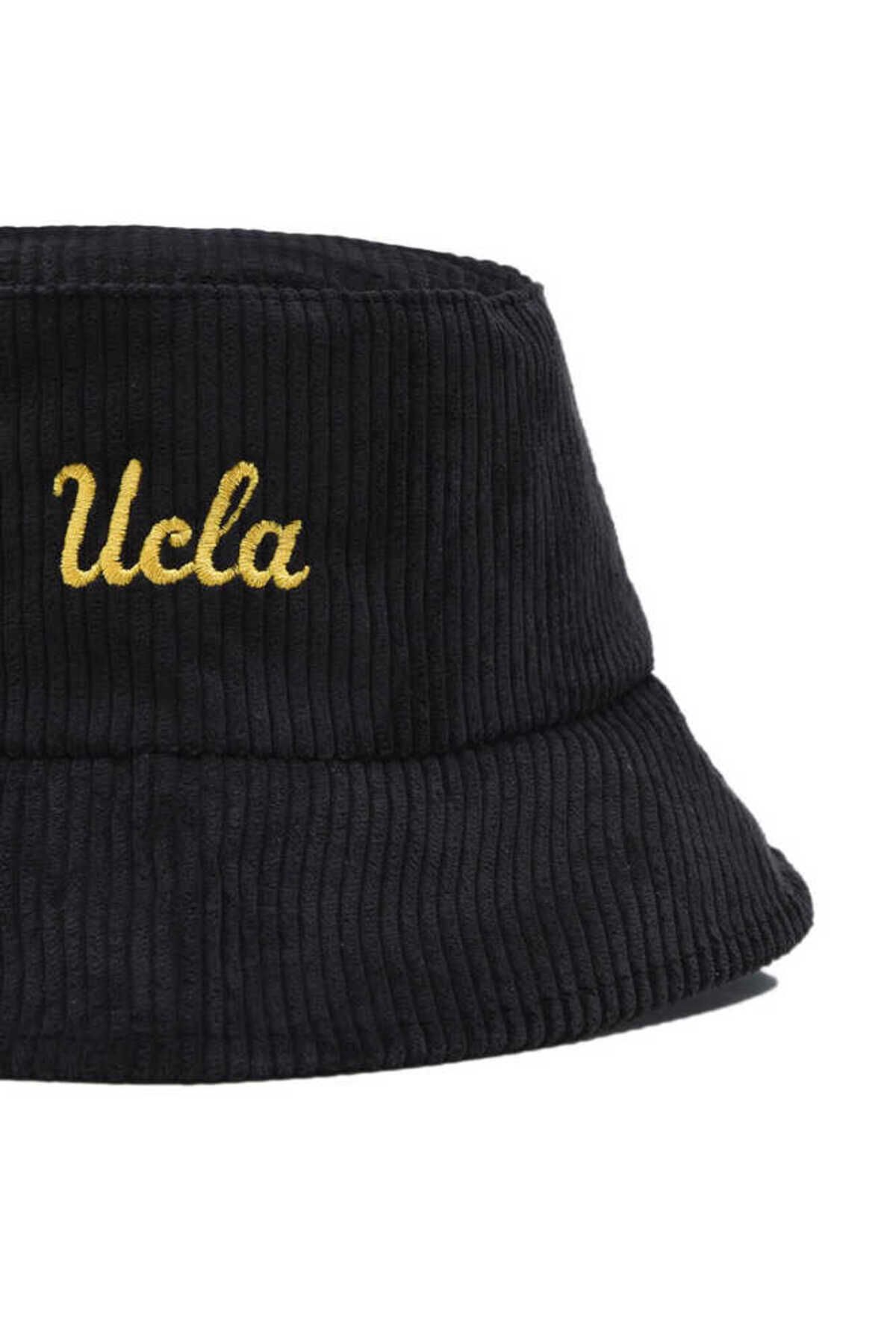 Ucla مشکی Bucket-Velvet کلاه دوزی یونیسکس