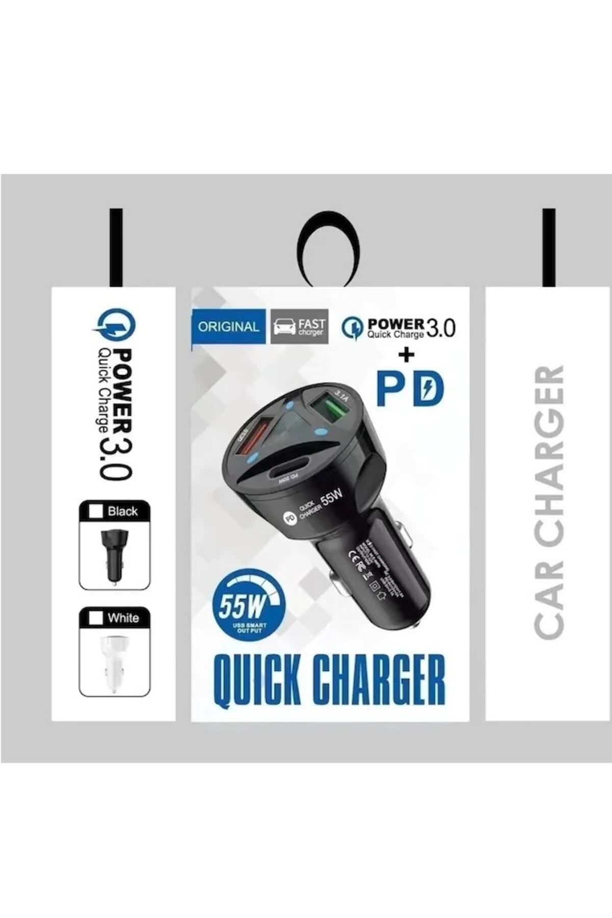 Araç Çakmaklık Şarjı 2 Usb + 20w Pd Şarj Çıkışlı Hızlı Şarj Destekli 55w Qc 3.0 #5