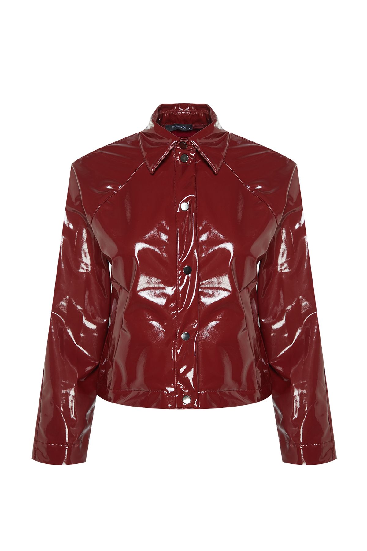 Trendyol Collection-Claret Red Shiny Jacket Coat TWOAW24MO00350 6