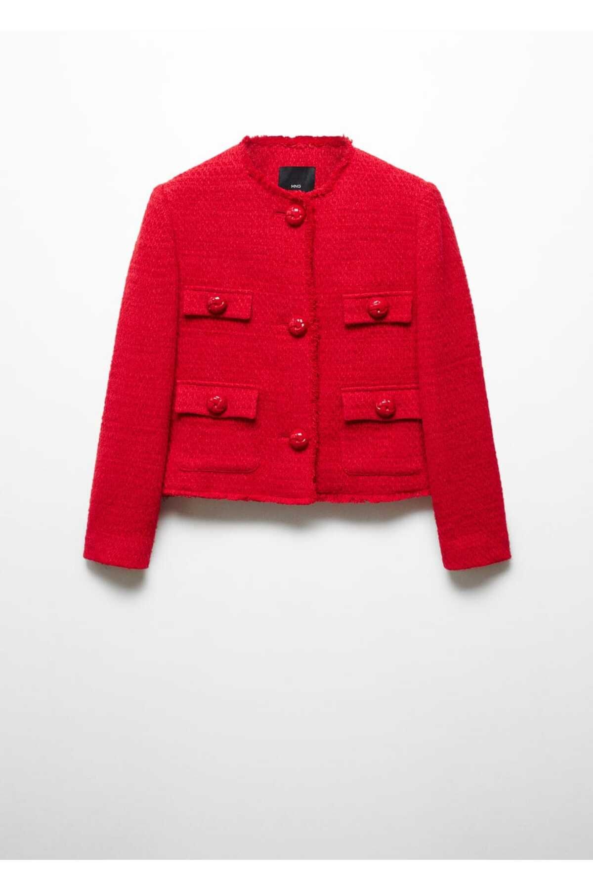 MANGO Woman-Tweed Pocket Jacket 3