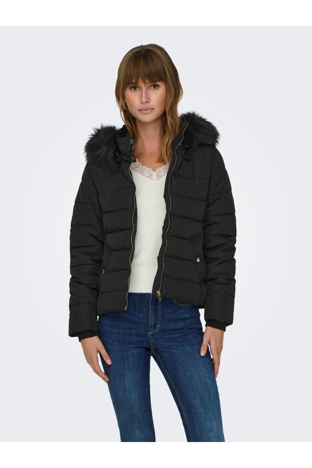 Bestseller A/S ONLNEWCHRIS FUR Hooded Jacket CC OTW Jacket, Moonbeam, S, Moonbeam, S