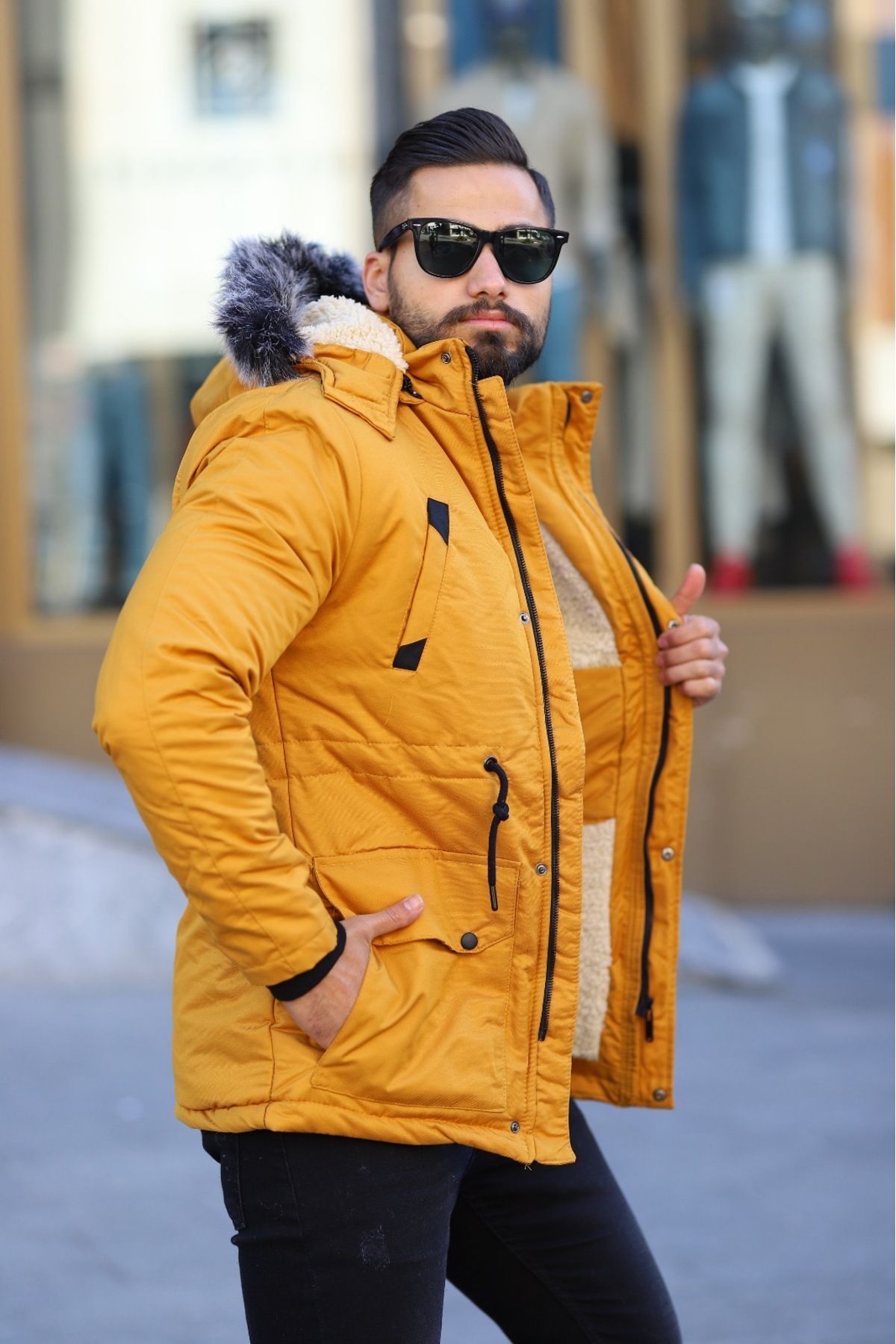 Mustard yellow deals winter jacket