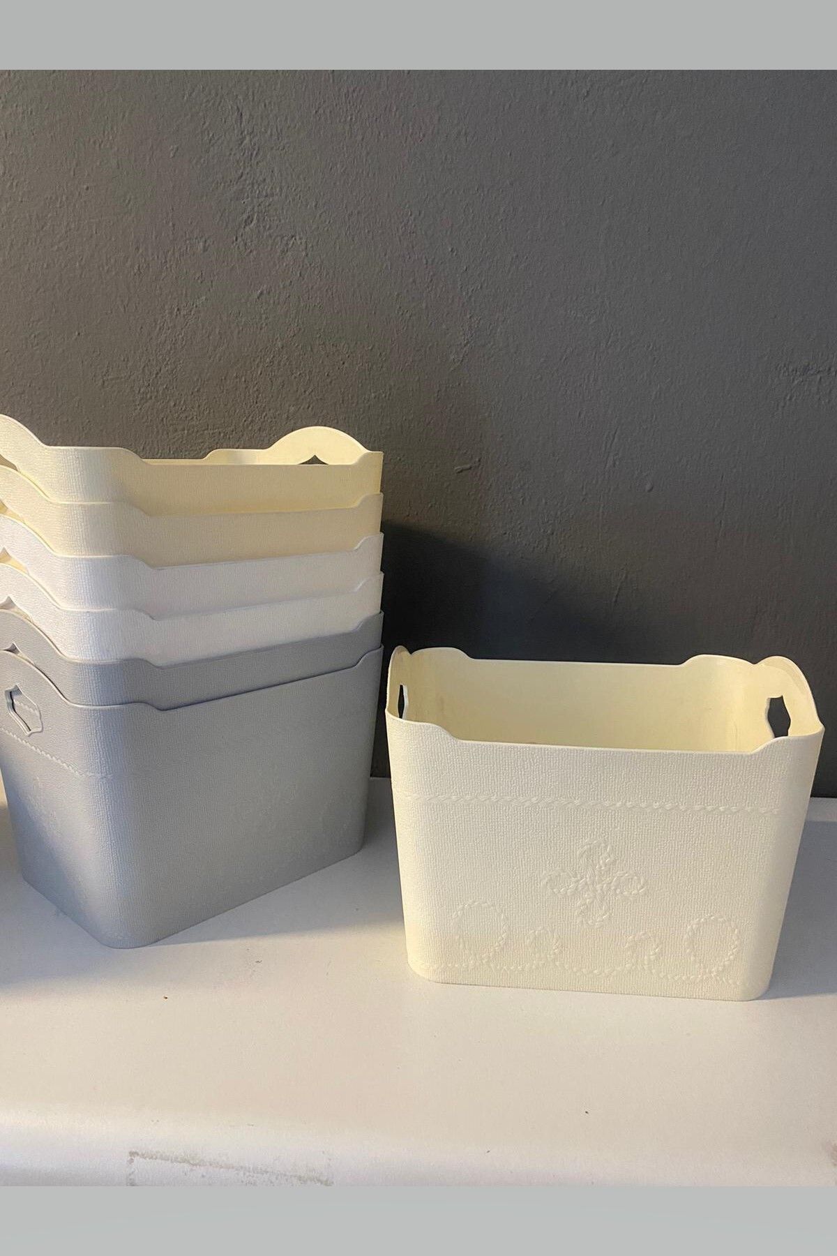 İkram Dünyası-Plastic Organizer Rectangular Patterned Large Set of 2 2
