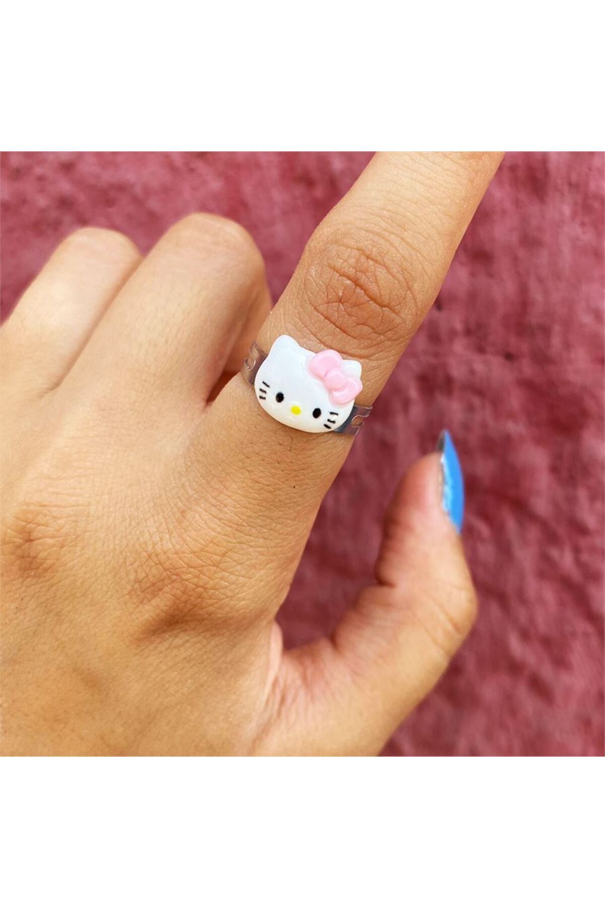 Hello Kitty Ring faux crystals sanrio pink clear cute faux Gold jewelry |  eBay
