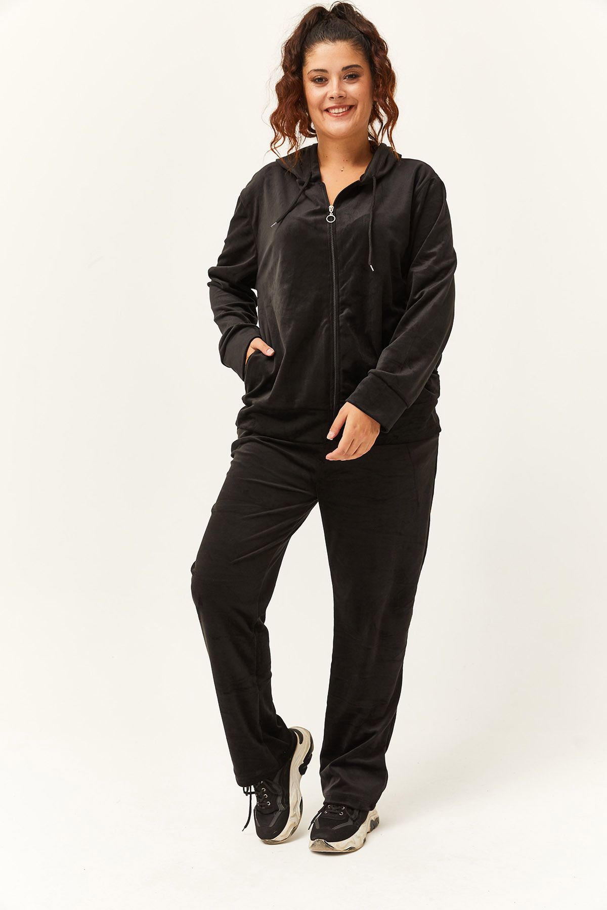 Womens black tracksuit best sale