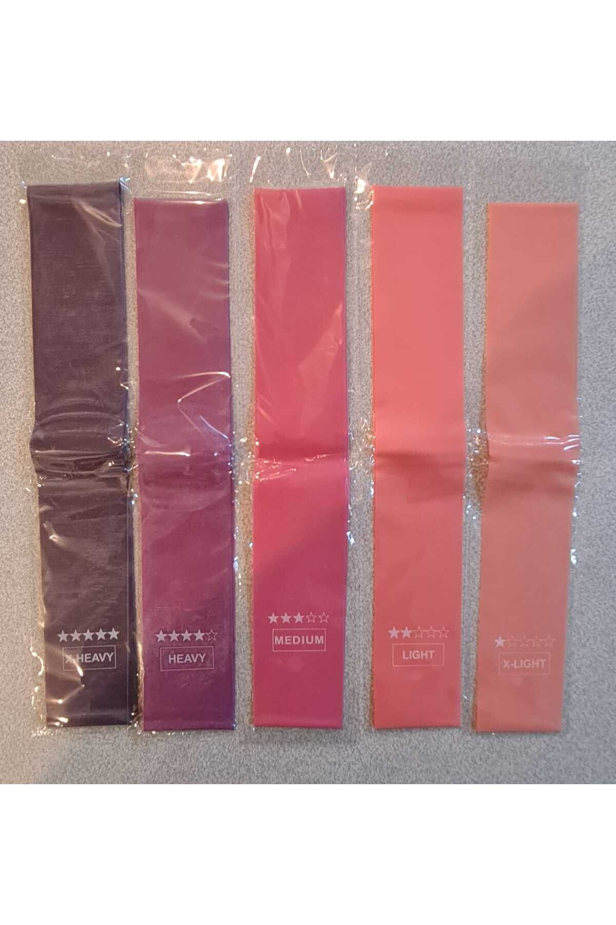 unes-5-PIECE PINK RESISTANCE LOOP AND EXERCISE BAND SET WITH JUMPING ROPE GIFT 3