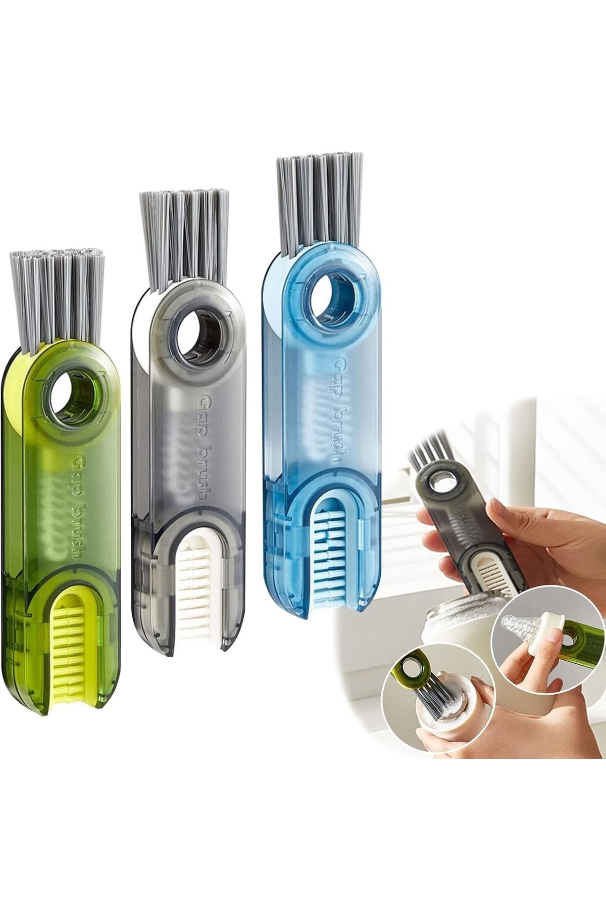 Sensoria-3 Function Multi-Purpose Dish Cleaning Brush Cup Thermos Baby Bottle Auto Cleaning Brush 6