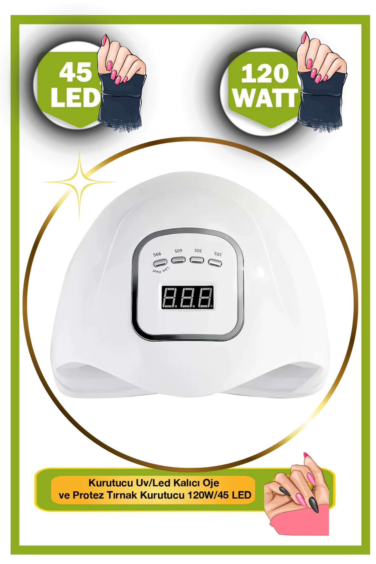 X5 Max Uv Led 120w 45 Led Kalıcı Oje Ve Protez Tırnak Kurutucu — frnchska099