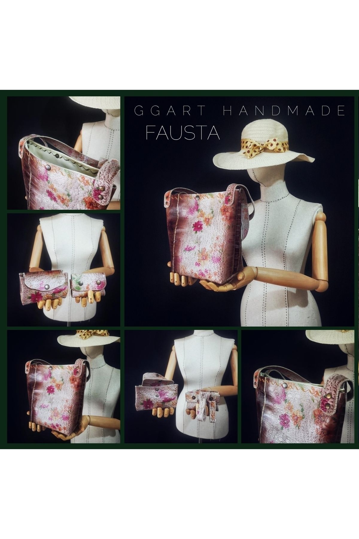 Genuine Leather Handmade Bag, Women Shoulder Bag, Crossbody Bag, Tote Bag Purse Set Gg8