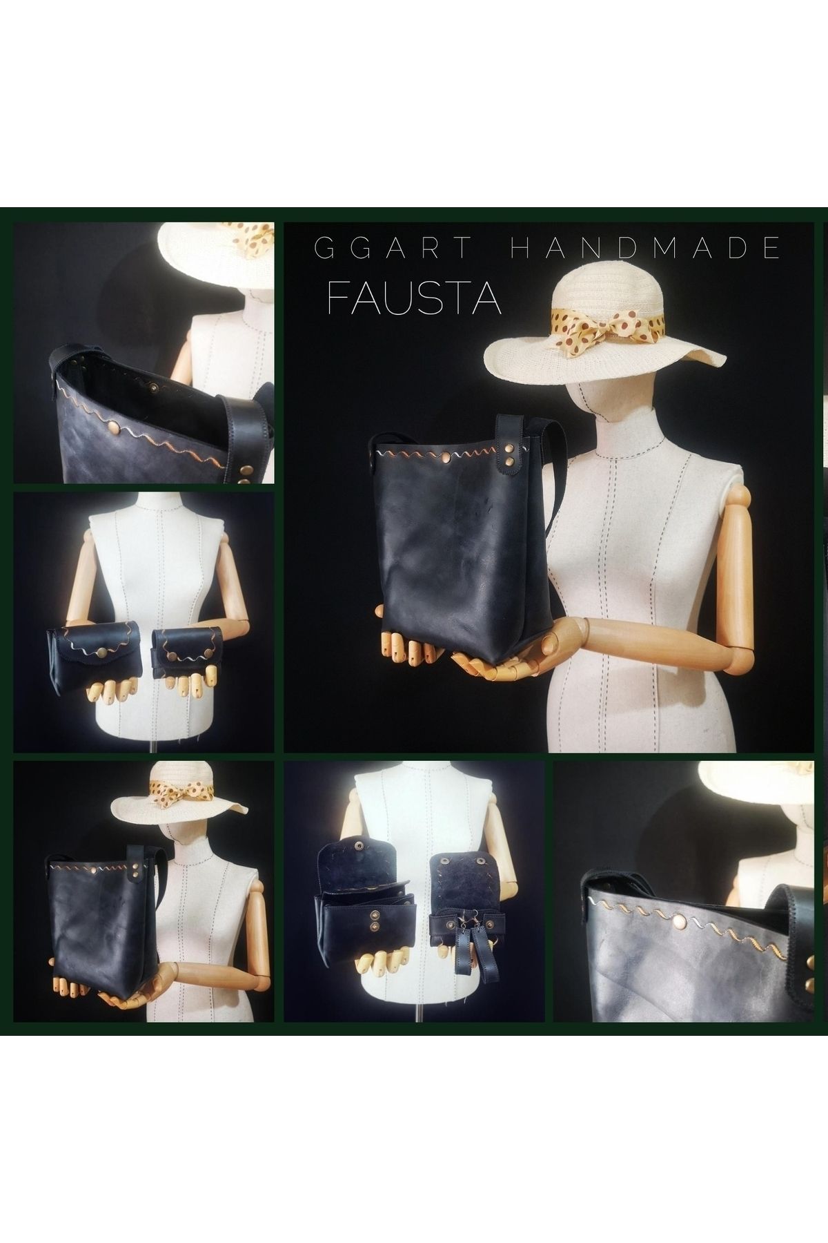 Genuine Leather Handmade Bag, Women Shoulder Bag, Crossbody Bag, Tote Bag Purse Set Gg7