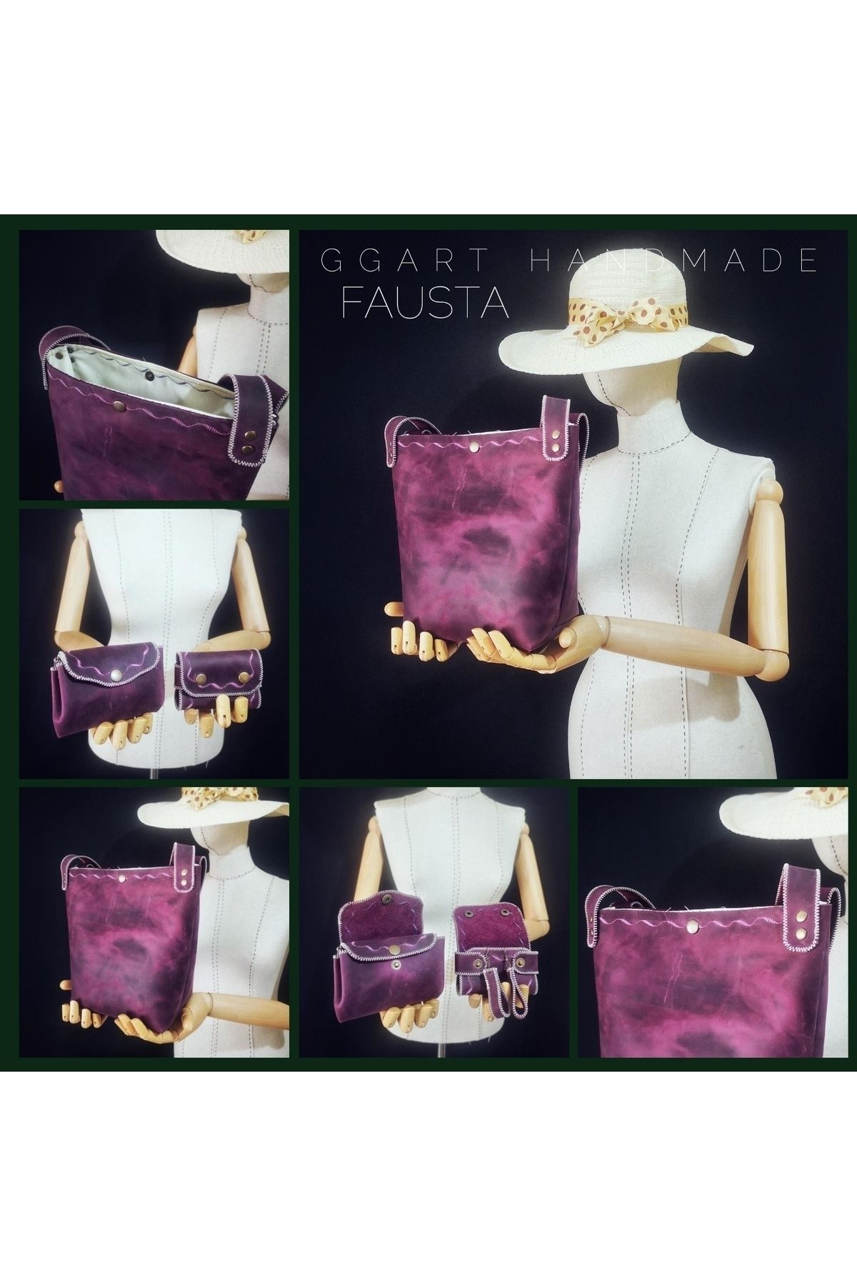 Genuine Leather Handmade Bag, Women Shoulder Bag, Crossbody Bag, Tote Bag Purse Set Gg6