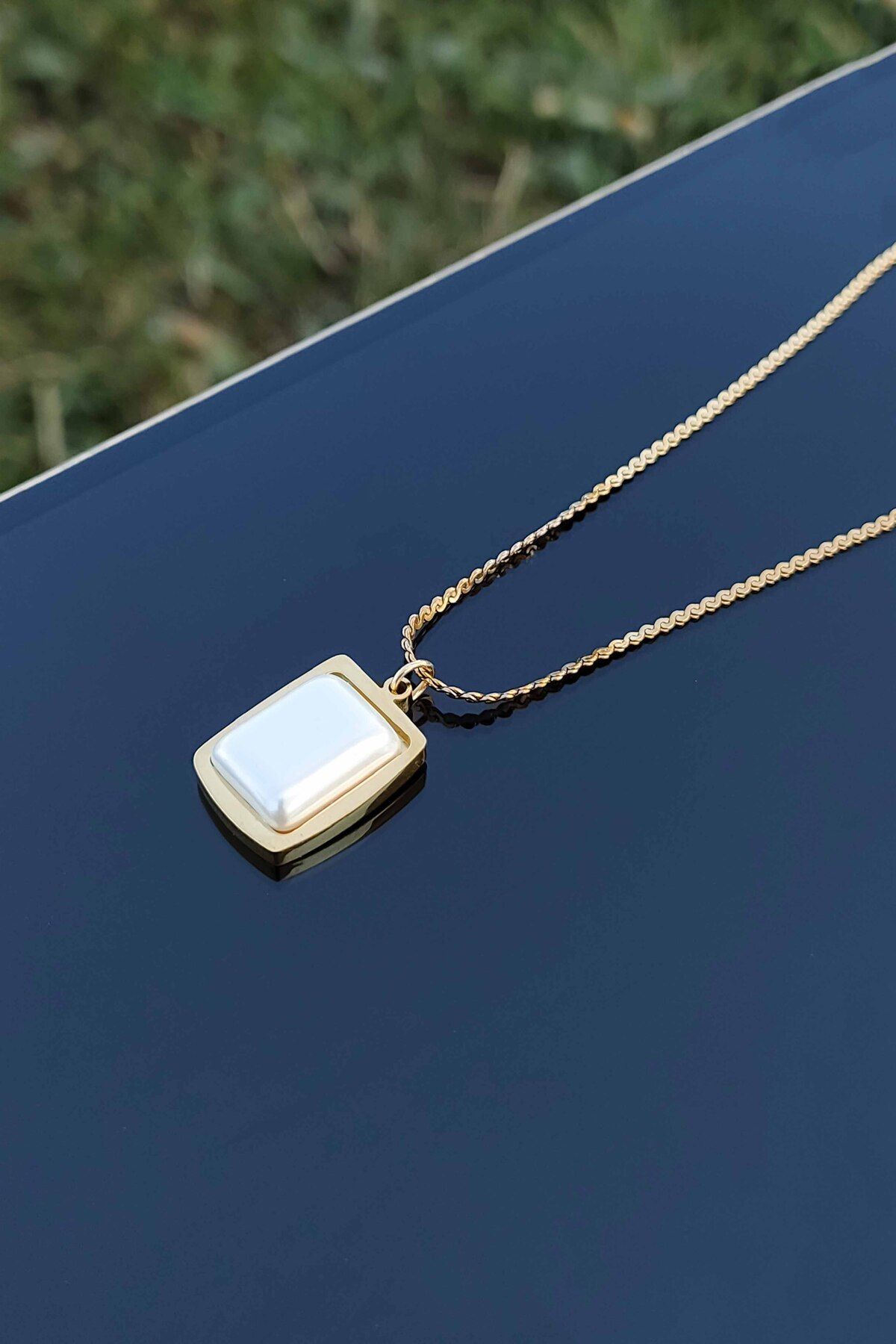 TREND COLLECT ON Women s Stainless Steel Thin Chain Gold Baguette Necklace