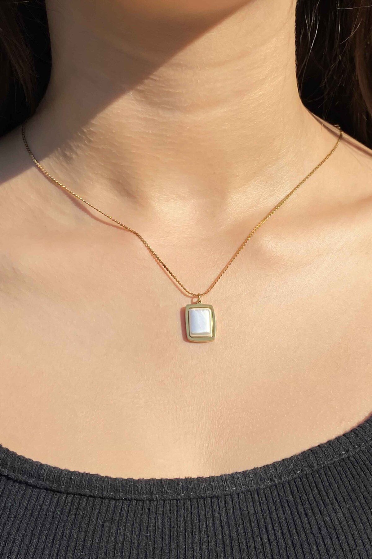 Baguette necklace hot sale womens
