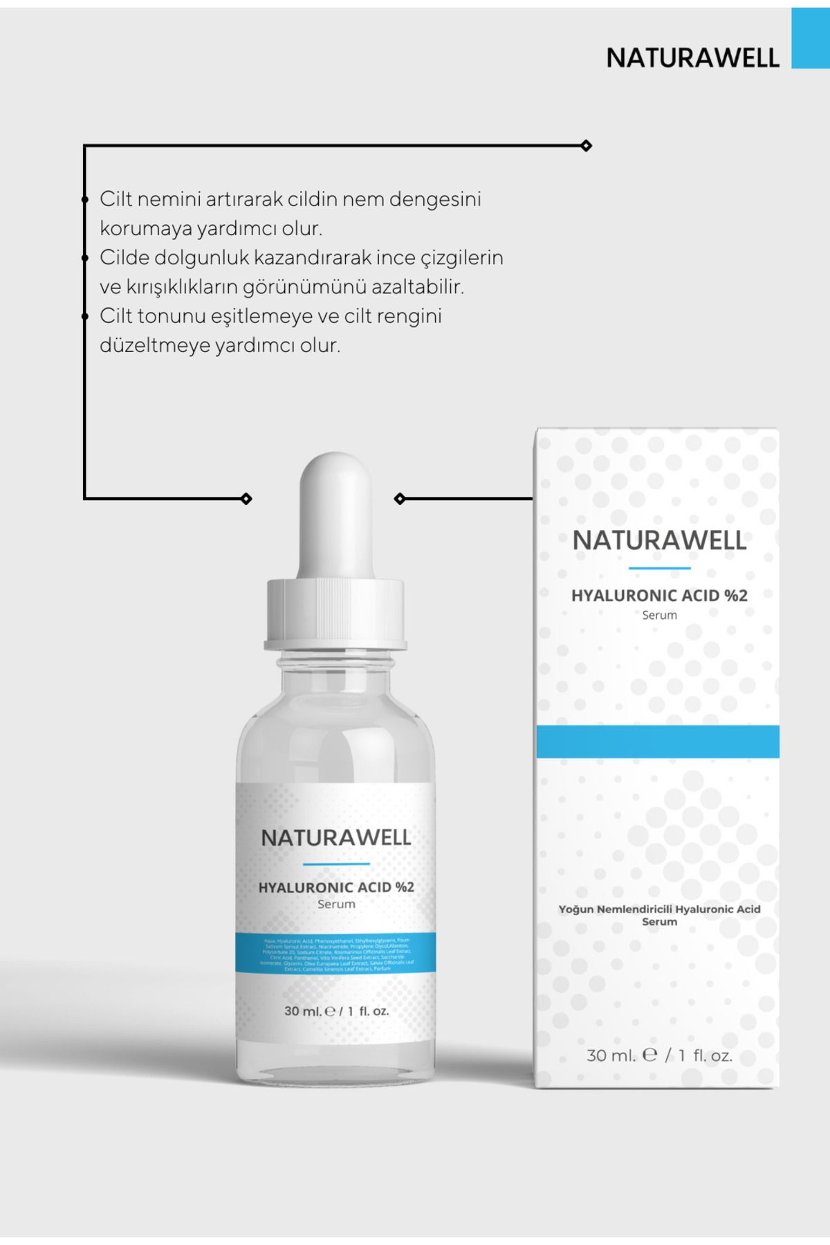 سرم هیالورونیک اسید 30 میلی لیتر Naturawell