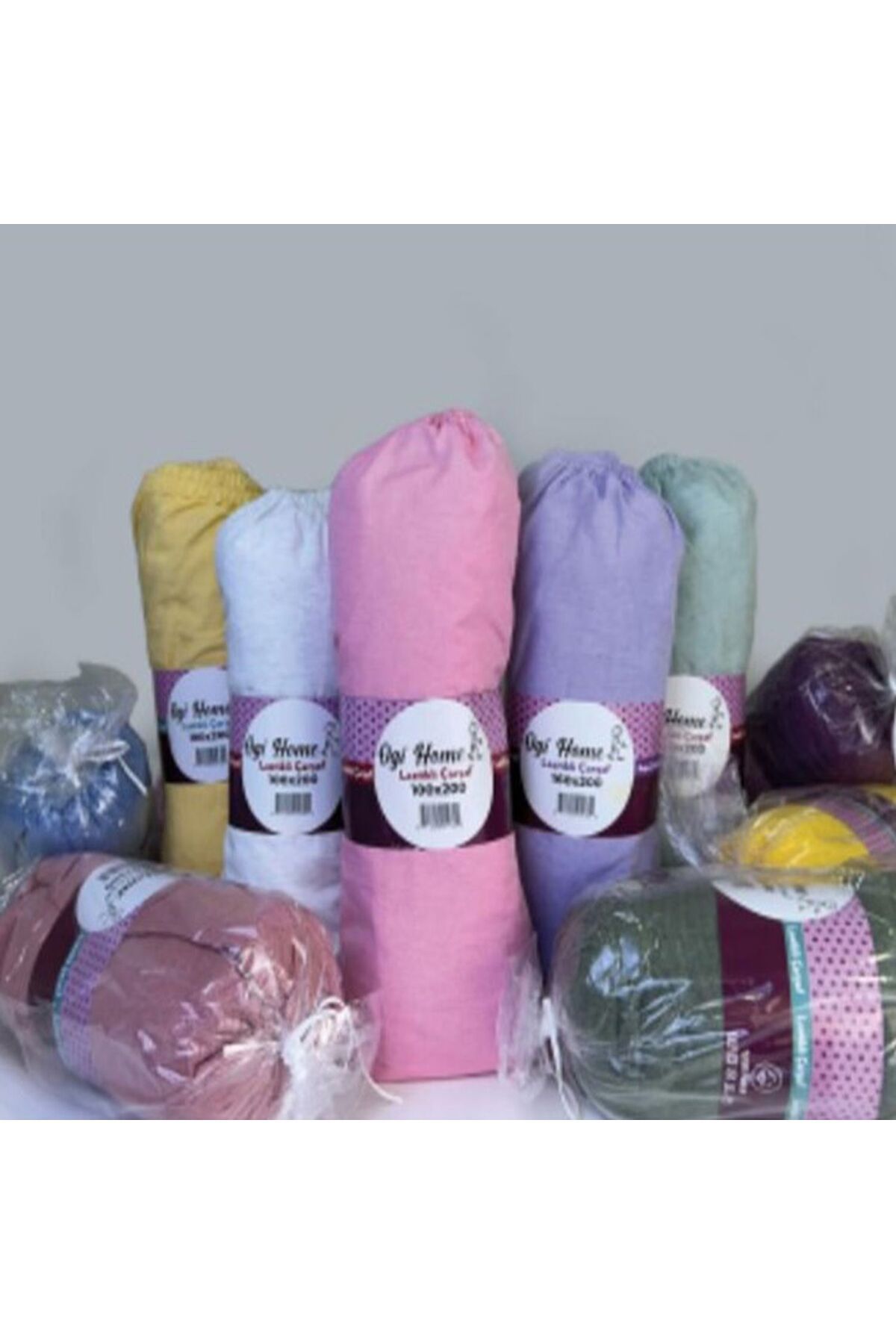 Ogi Home Ranforce Yastıklı Çarşaf 180X200+20 cm 50X70 cm 2 Adet Yastık Kılıfı