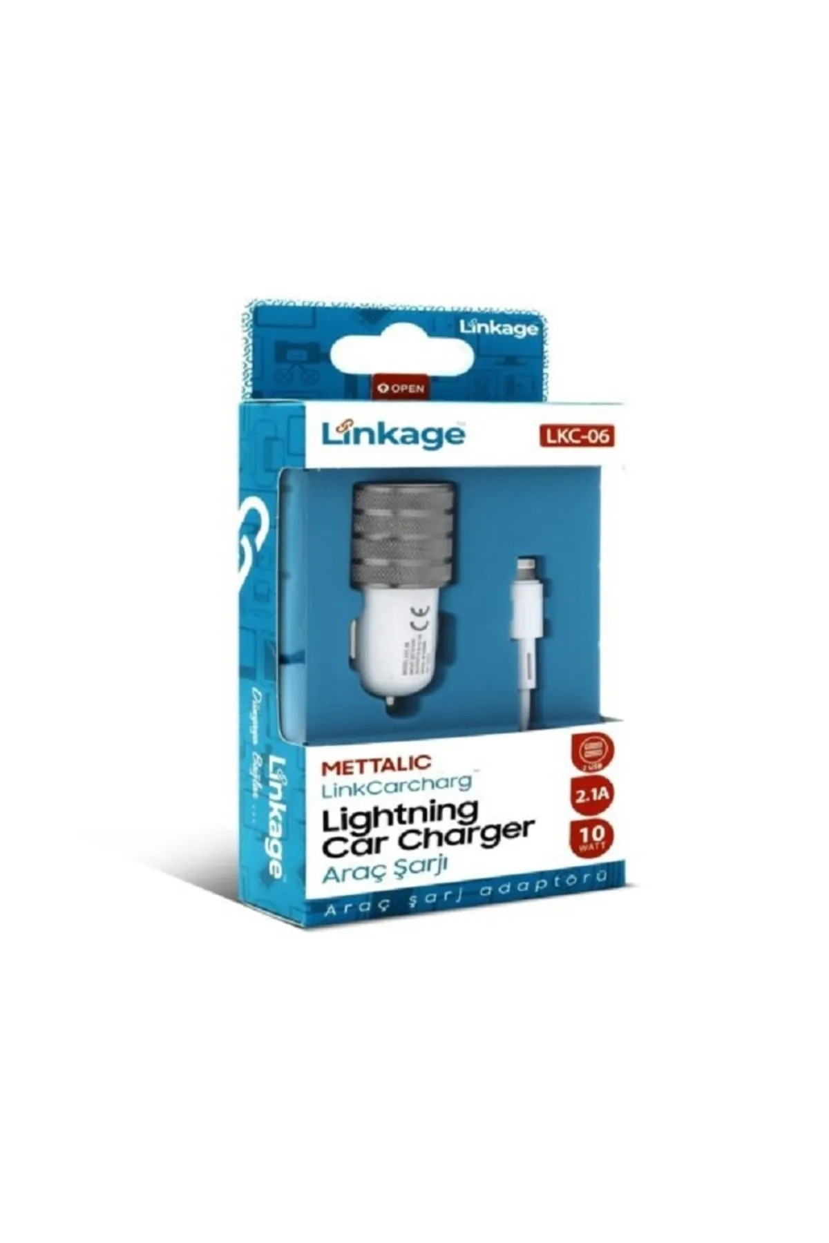 Lkc-06 Oto Araç Şarj, 2.1a Iphone Lightining 12-24v, 2usb, 10 Watt, 1mtkablo