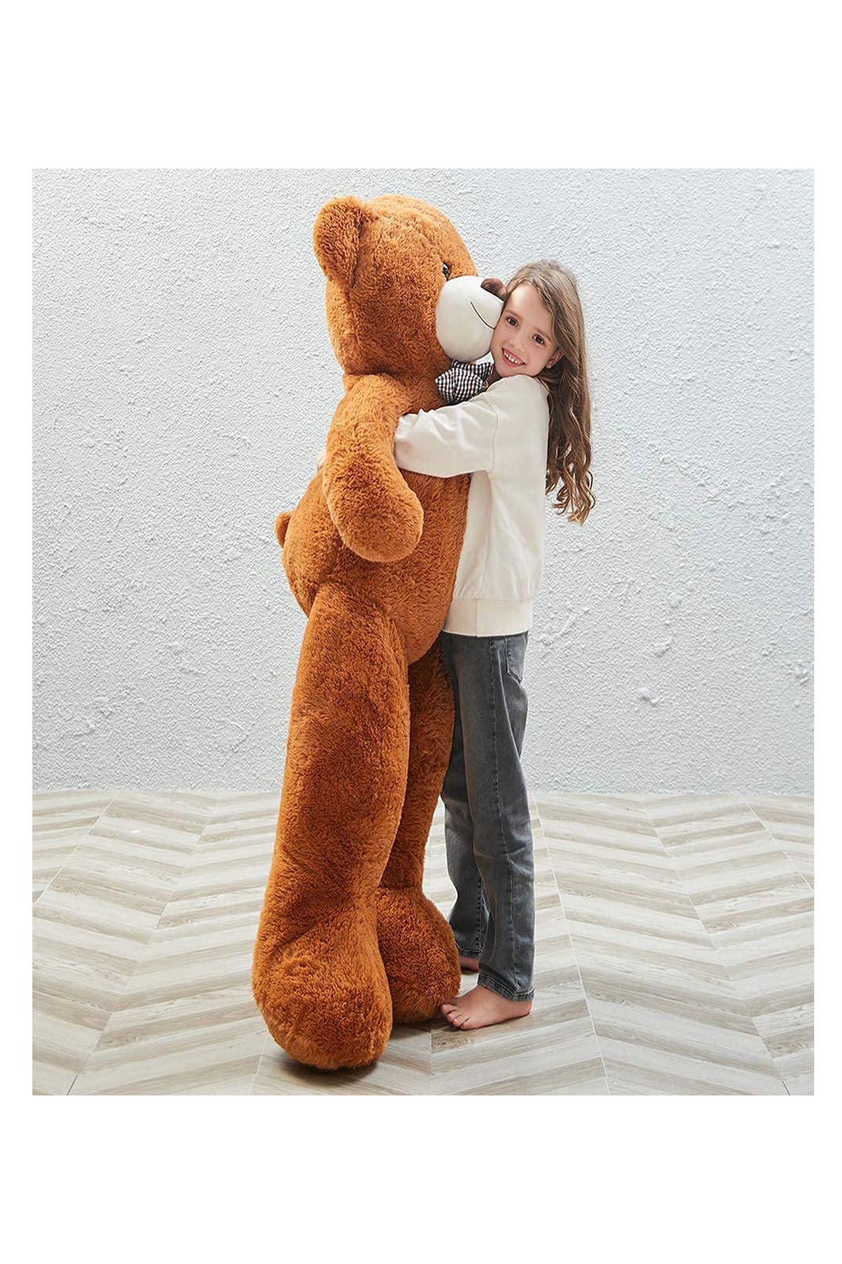 Sole هدیه ویژه برای عاشق - خرس بزرگ مخملی زیبا 140 سانتی متری سایز غول پیکر با پاپیون قیمت SL00CL12KCA