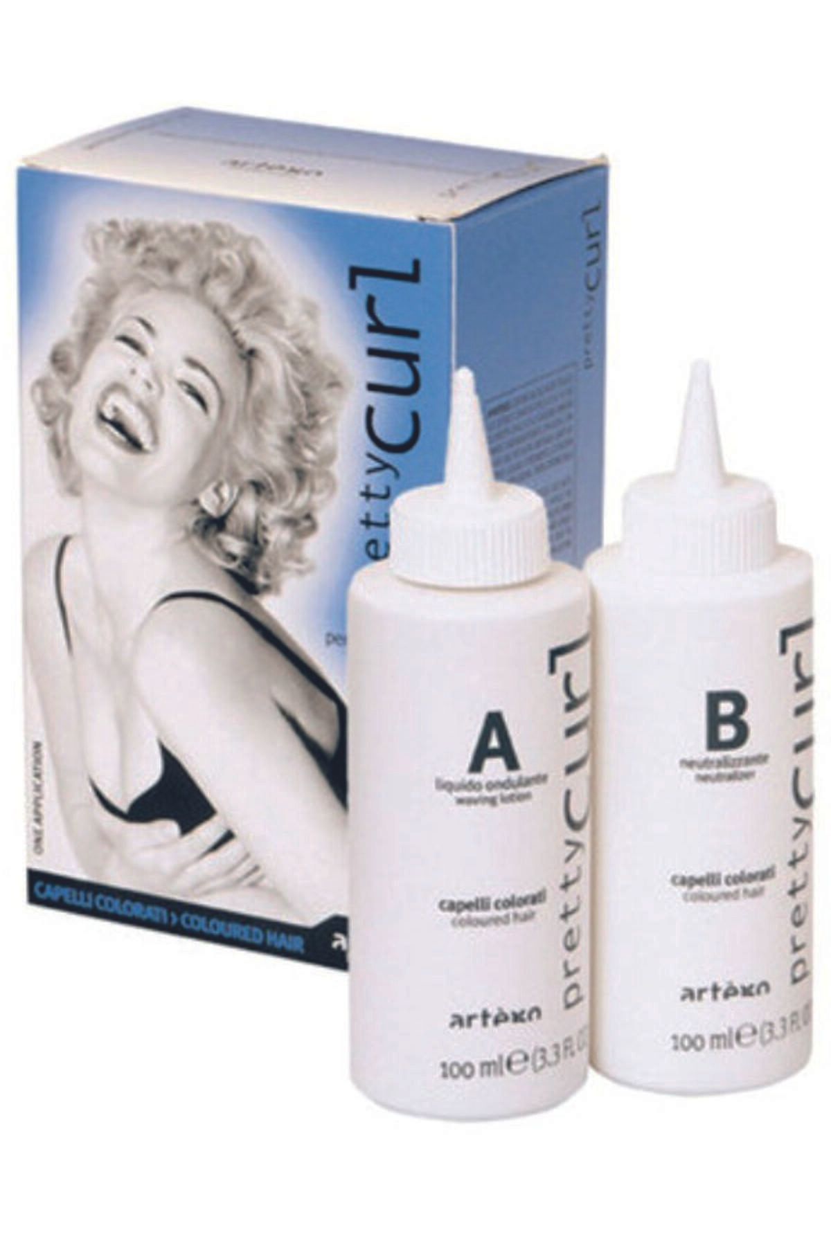 Pretty Curl Permanent Colored Perm Medicine یکبار مصرف قلیایی 100+100 میلی لیتر Artego