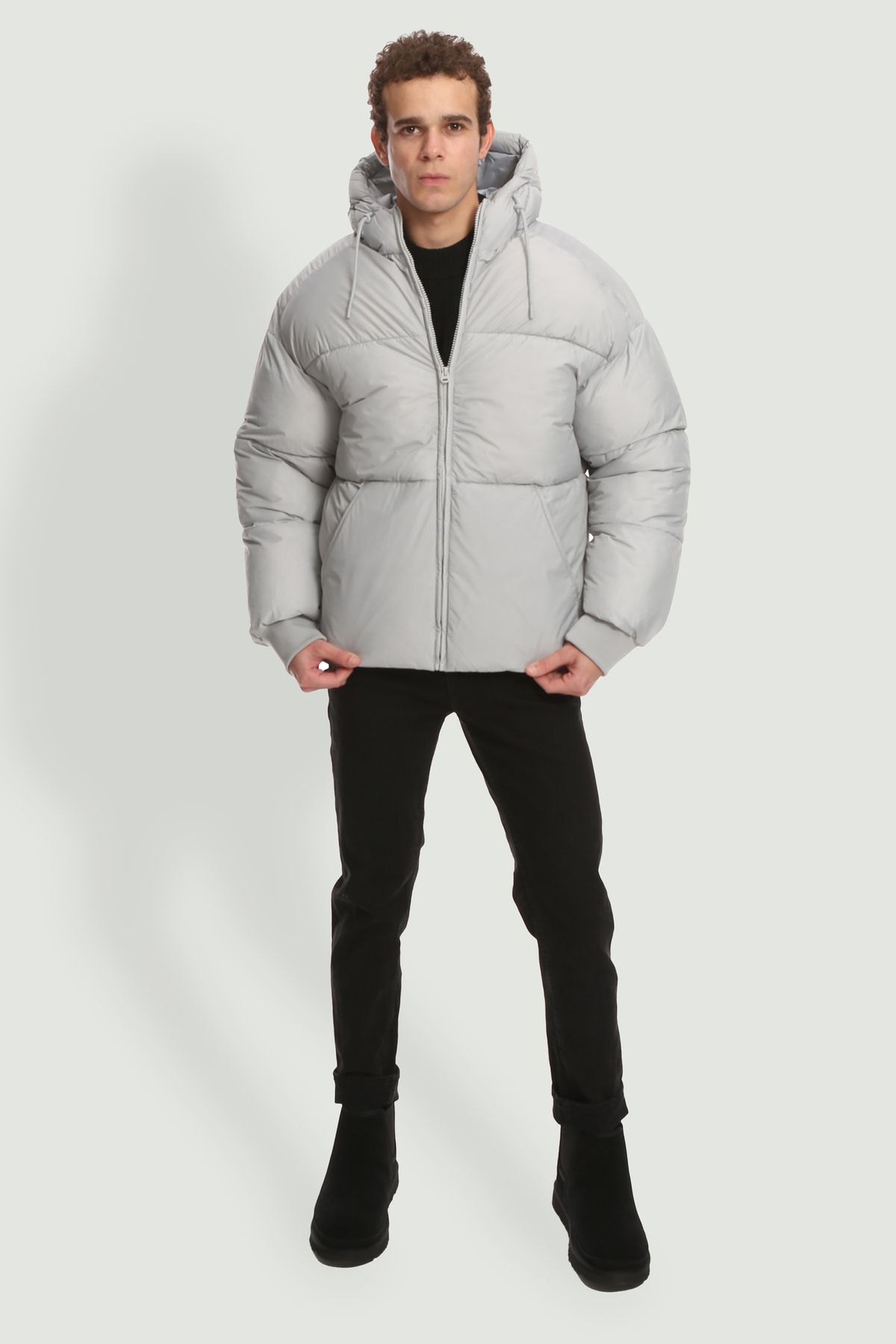 کت پوفر کلاهدار مقاوم در برابر باد - رویه Jack & Jones