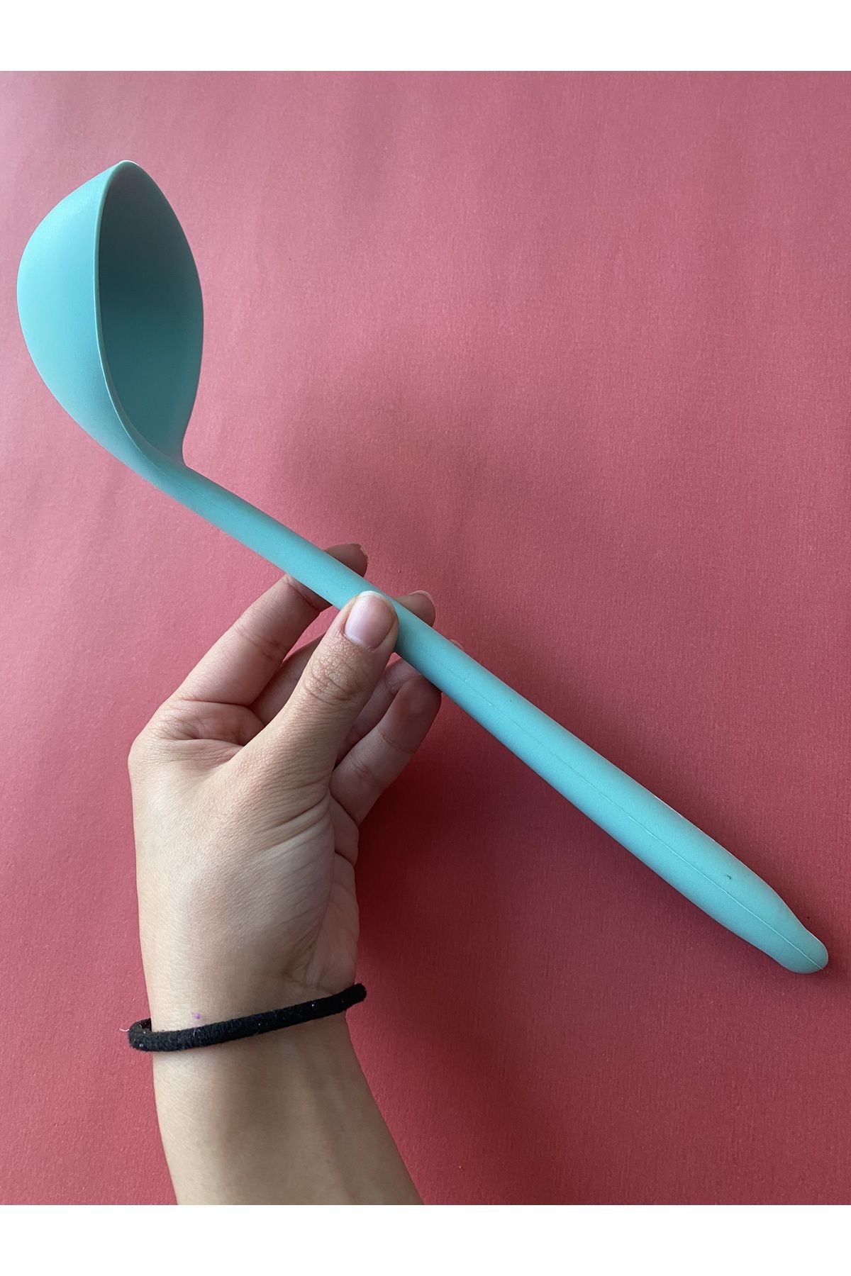 Multiamo-Hard Tip Heat Resistant Fireproof Non-Stick Silicone 28 Cm Ladle 1 Piece 3