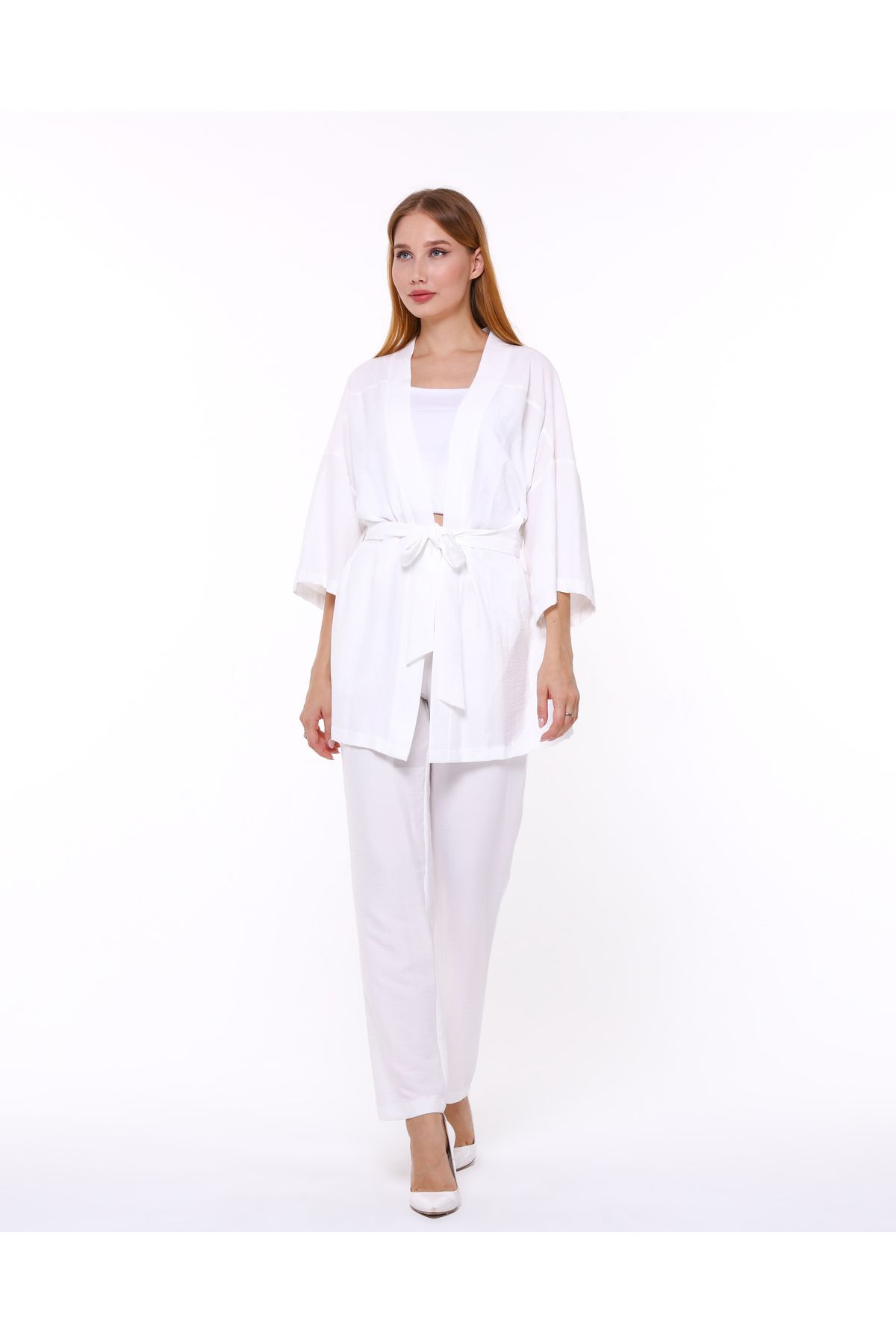 White kimono hot sale jumpsuit