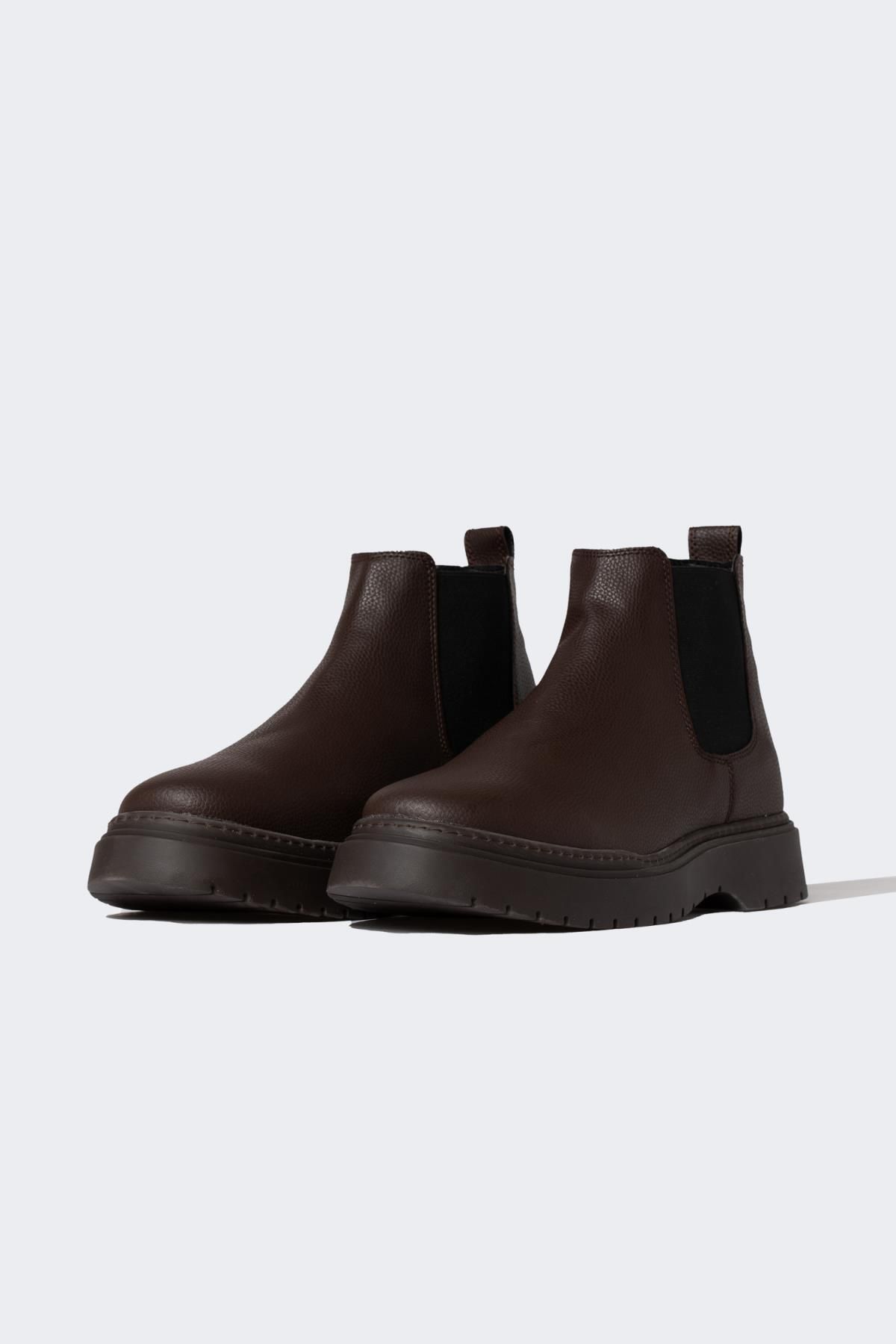 Faux leather sales boots mens