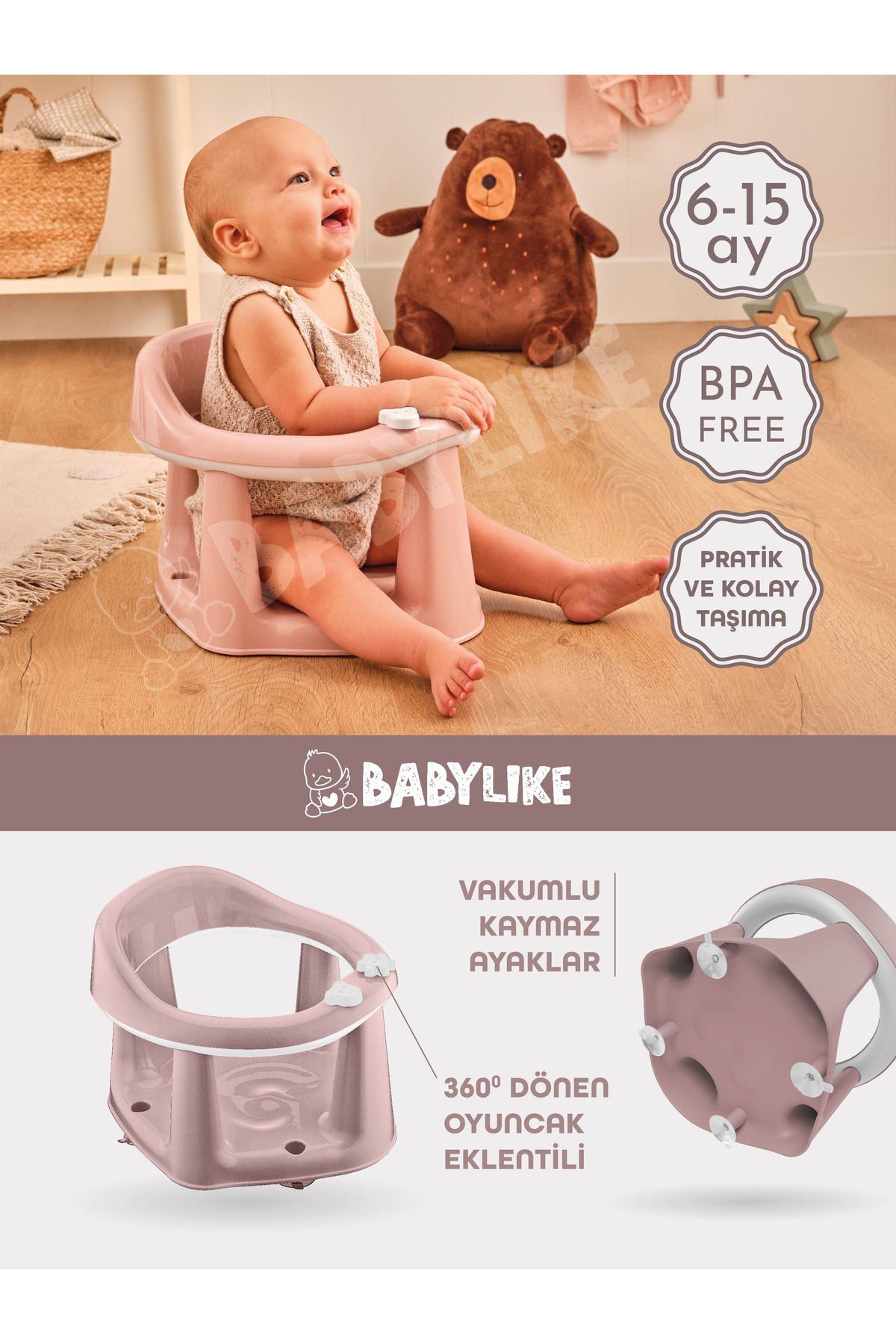 Babylike Vakumlu Bebek Banyo&mama Oturağı