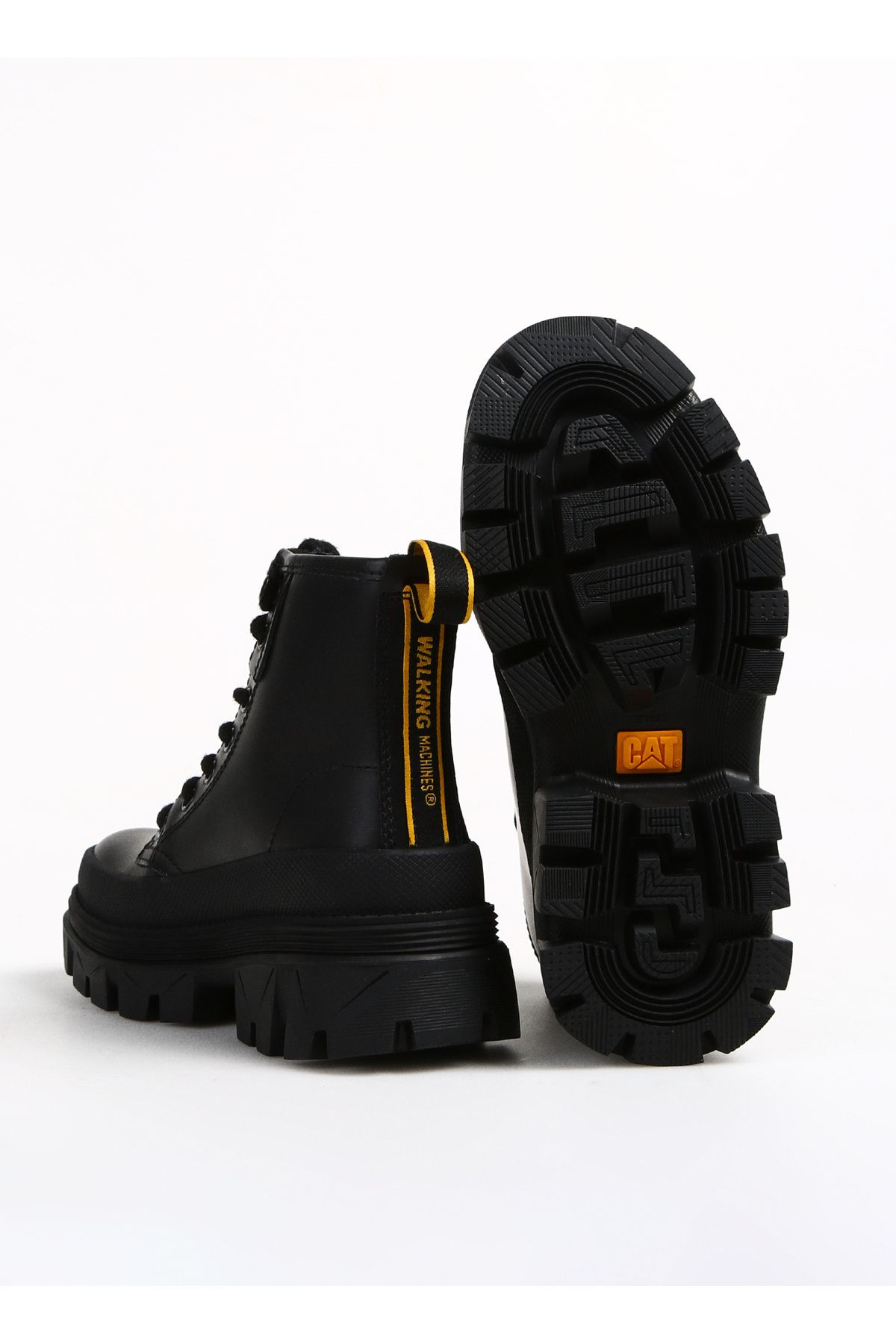 چکمه و بوت مشکی زنانه های چرمی HARDWEAR HI Caterpillar