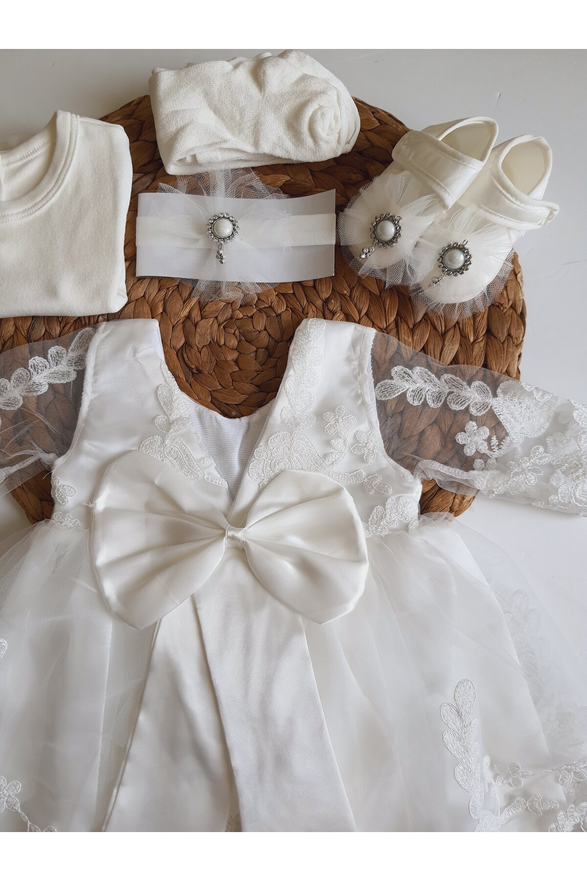 PİLEKİ BABY 0 6 Ay Uzun Kol Dantelli Bebek Mevlüt Elbisesi , Özel Gün , Doğumgünü fotoğrafı 2 (önizleme)