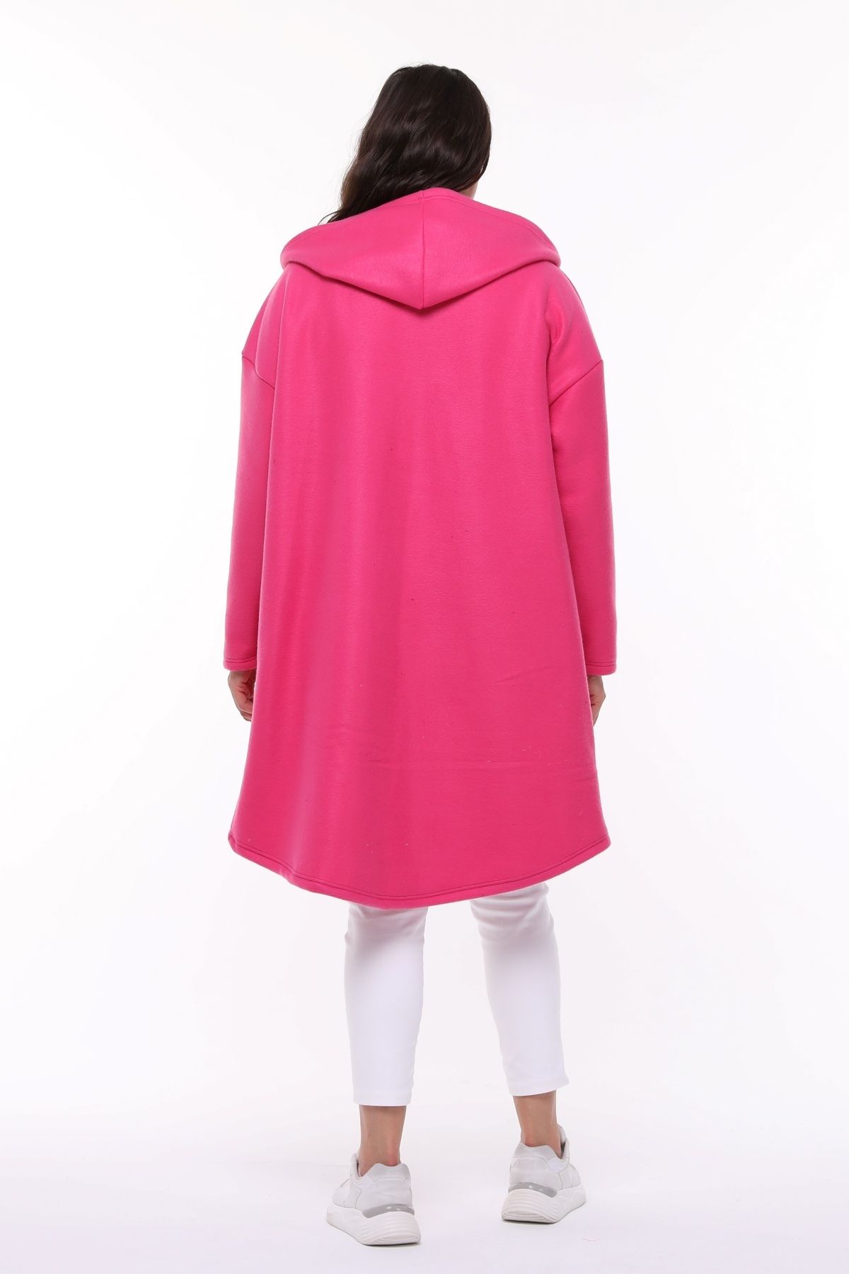 Curvy Trend-Plus Size Hooded Fleece Cardigan 5