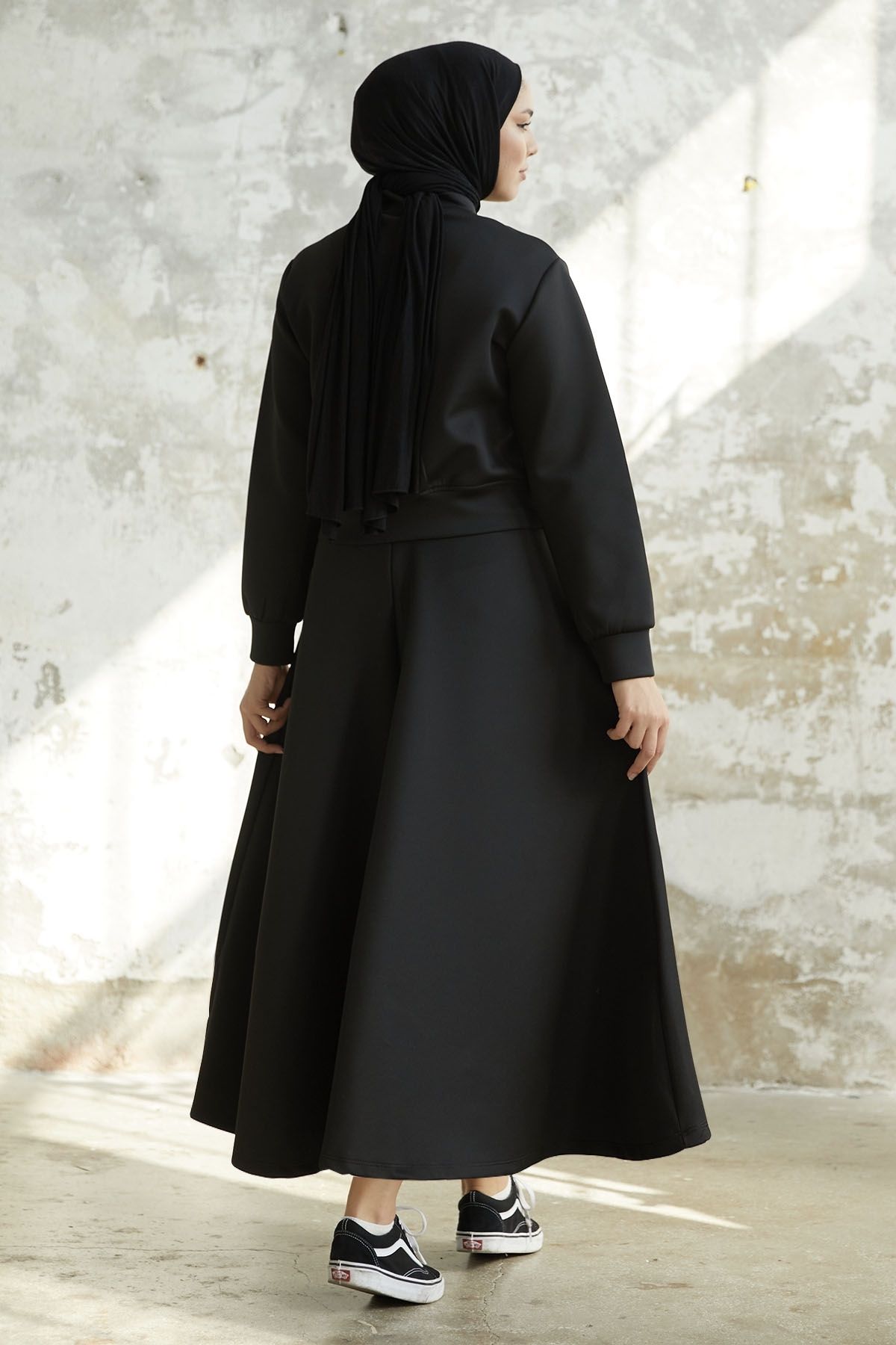 InStyle-Mileya Scuba-Anzug mit Pattentasche und Rock - Schwarz 4