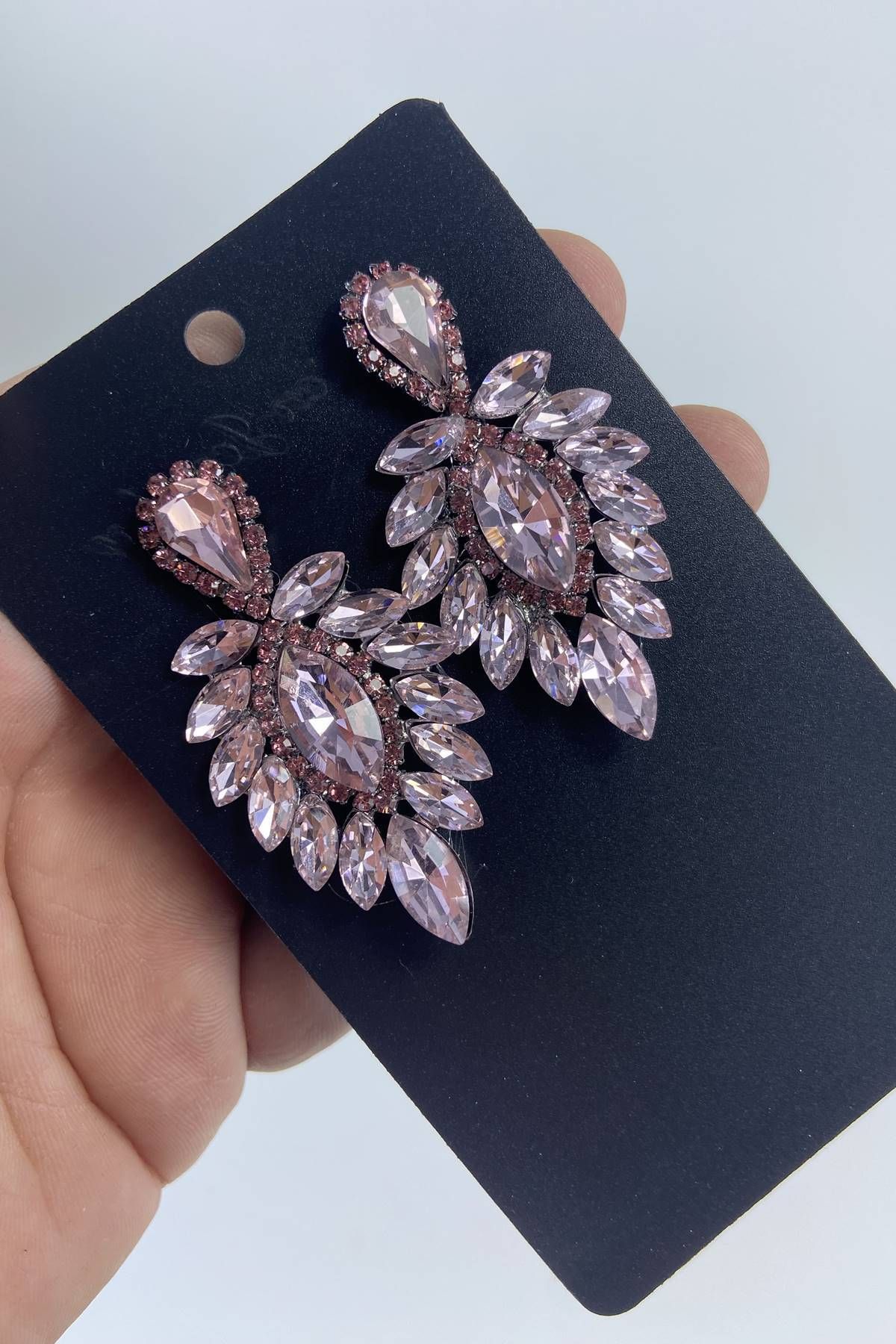 Hobigram-Pink Thin Shuttle Stone Henna Wedding Engagement Earring – Bijoux Earring, Stylish Design, Women's Accessory – Biju 3