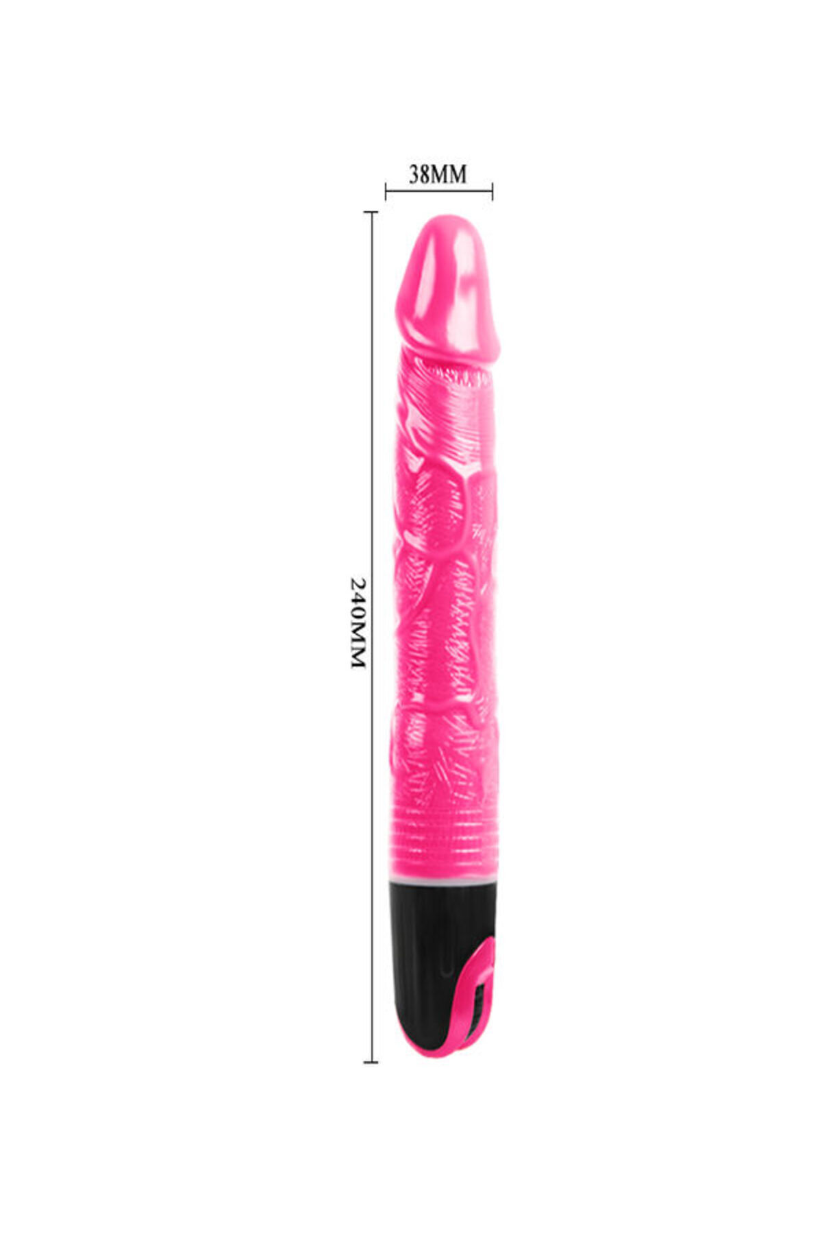 Damarlı Yumuşak Dokulu 24 Cm Vibratör Pembe Renkli Ayarlanabilir Titreşimli 3