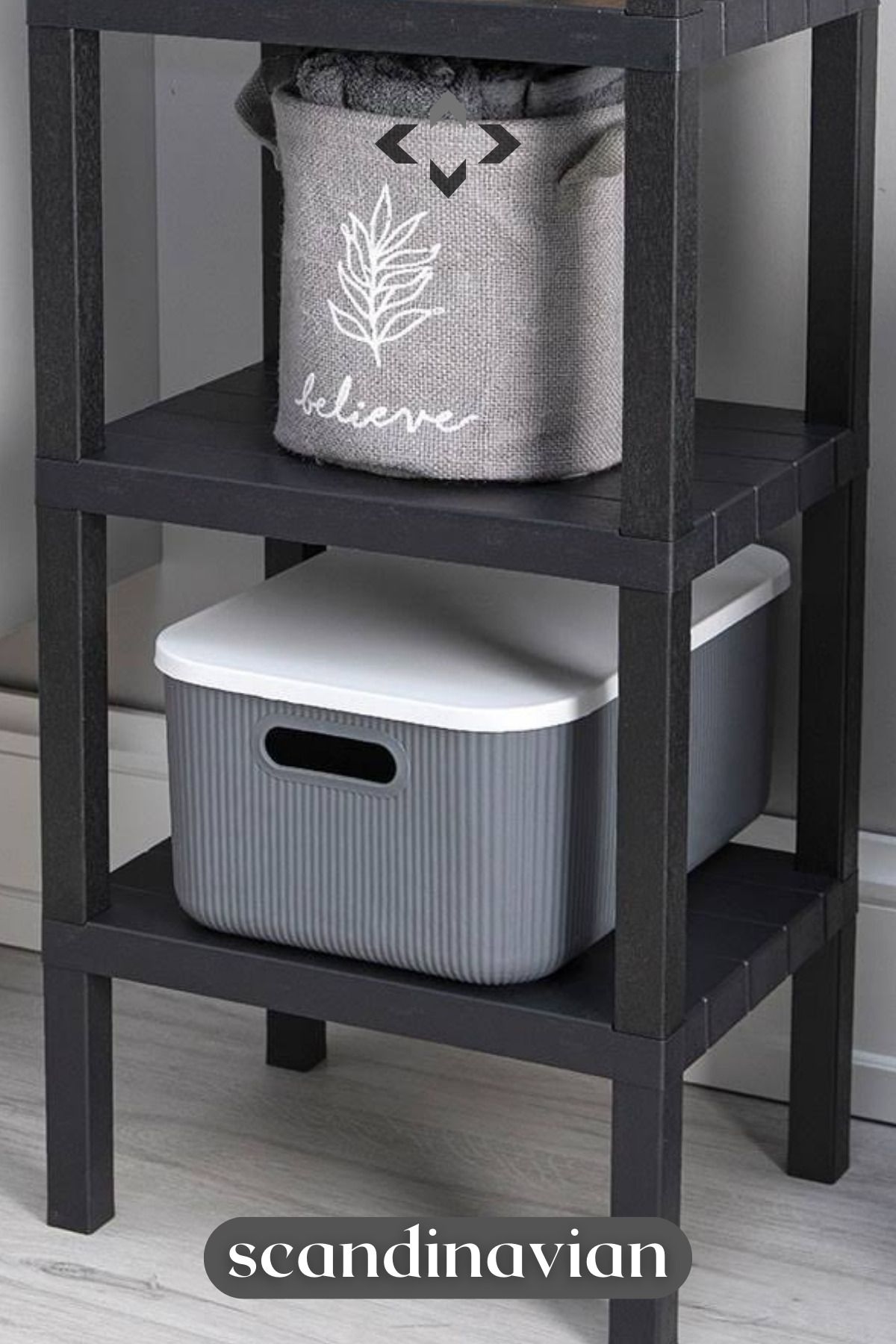 LİGROUND-Scandinavian Set of 3 13lt Gray Decorative Multi-Purpose Storage Box Organizer (STORAGE BOX) 3