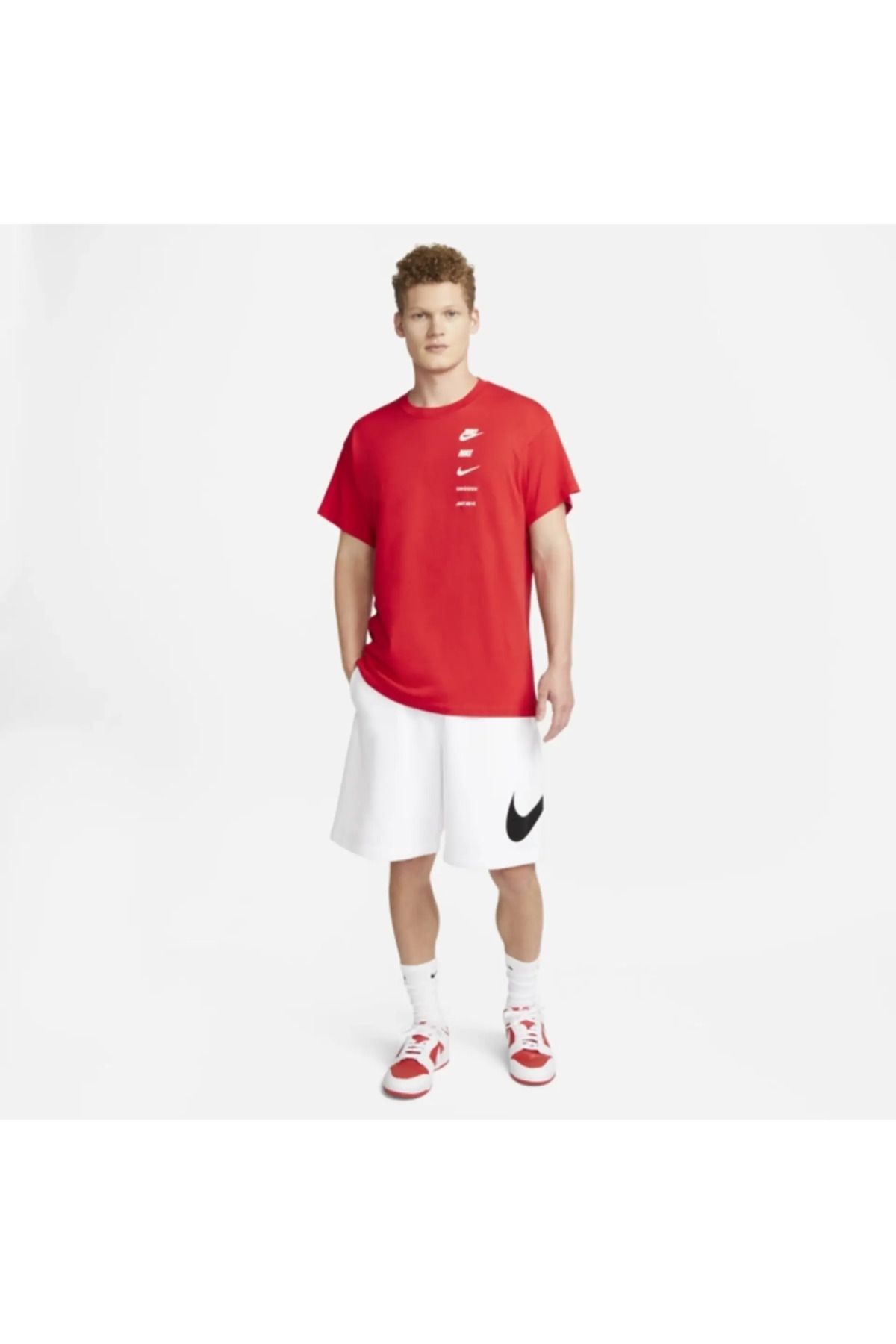 Nike Sports T Shirt Red Oversize Trendyol