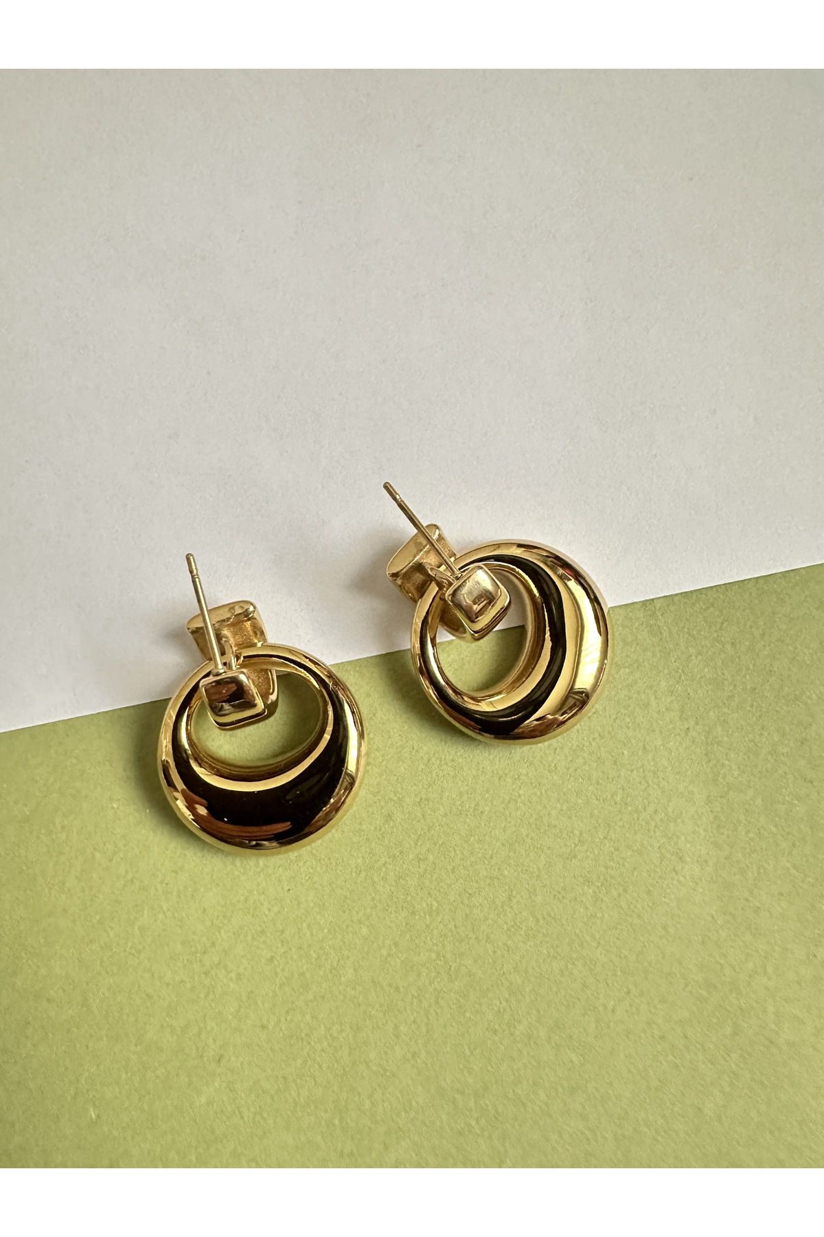 ringbox Gold Dangle Hoop Earrings Trendyol