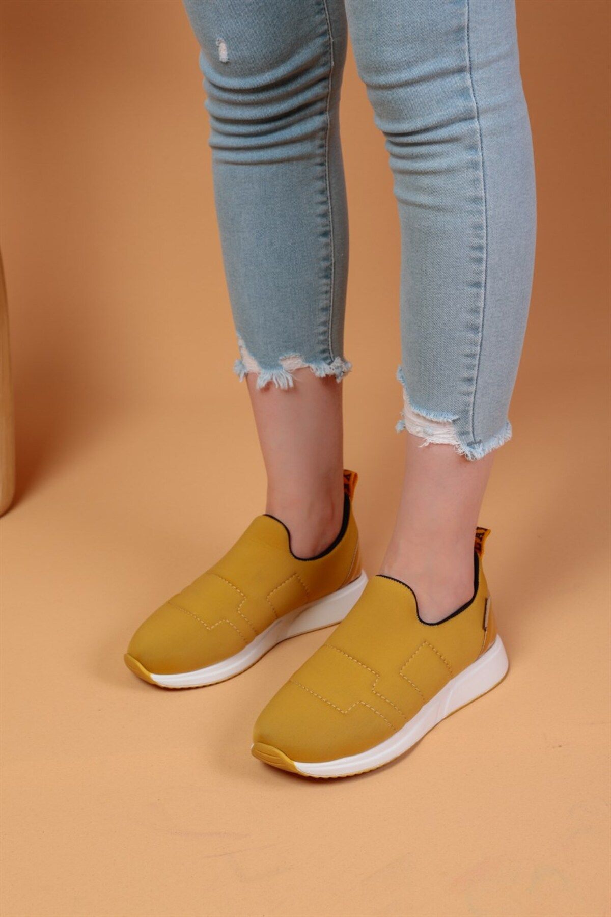 layki Marek Mustard Colored Parachute Fabric Women s Sports Shoes